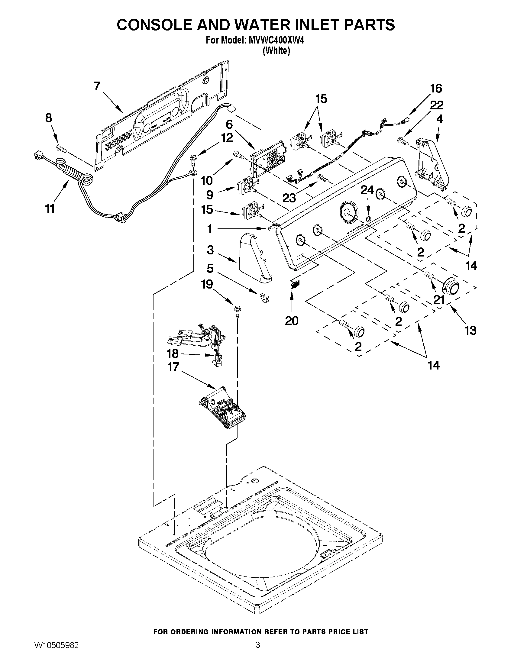02 - CONSOLE AND WATER INLET PARTS
