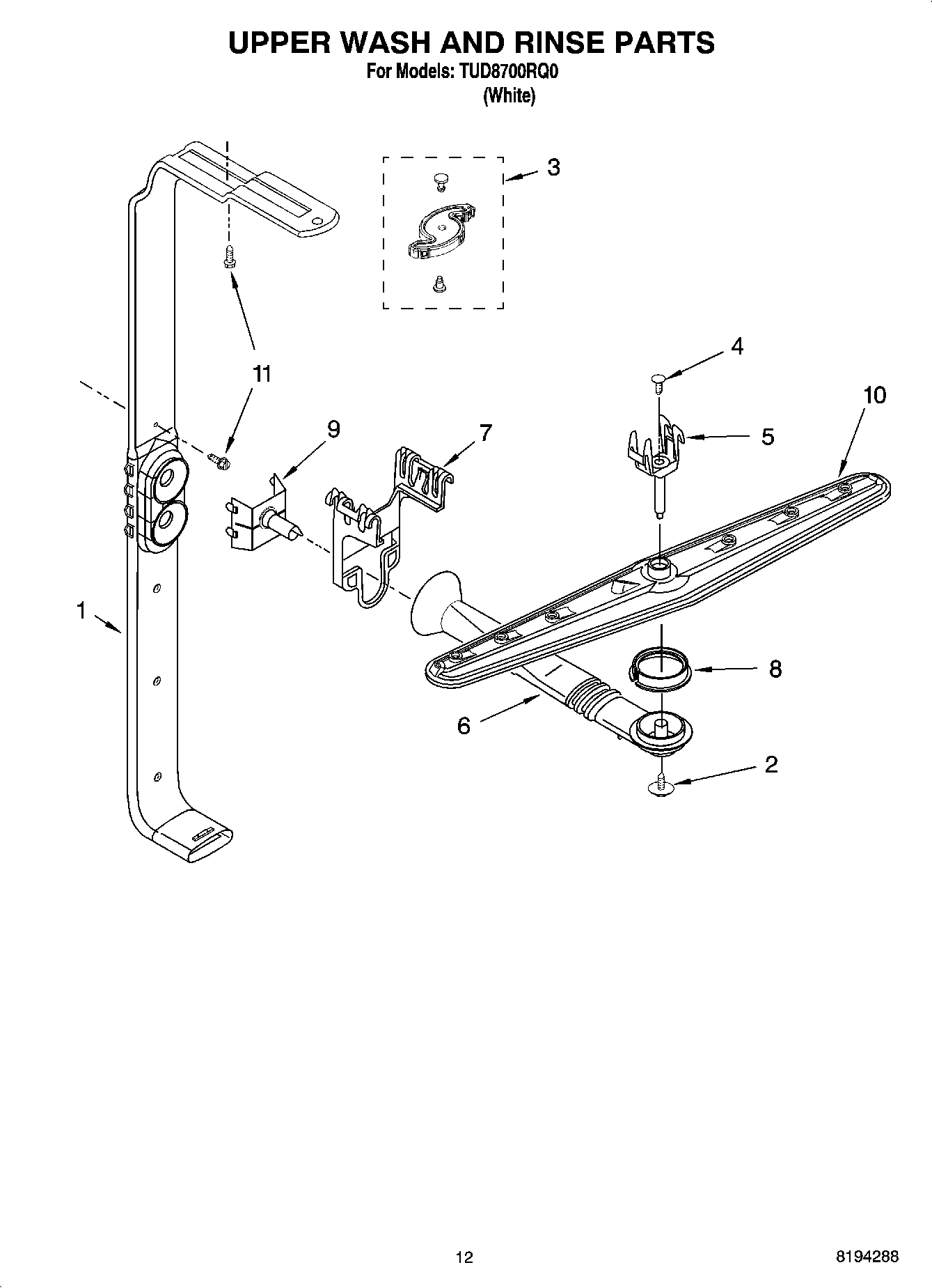 10 - UPPER WASH AND RINSE PARTS