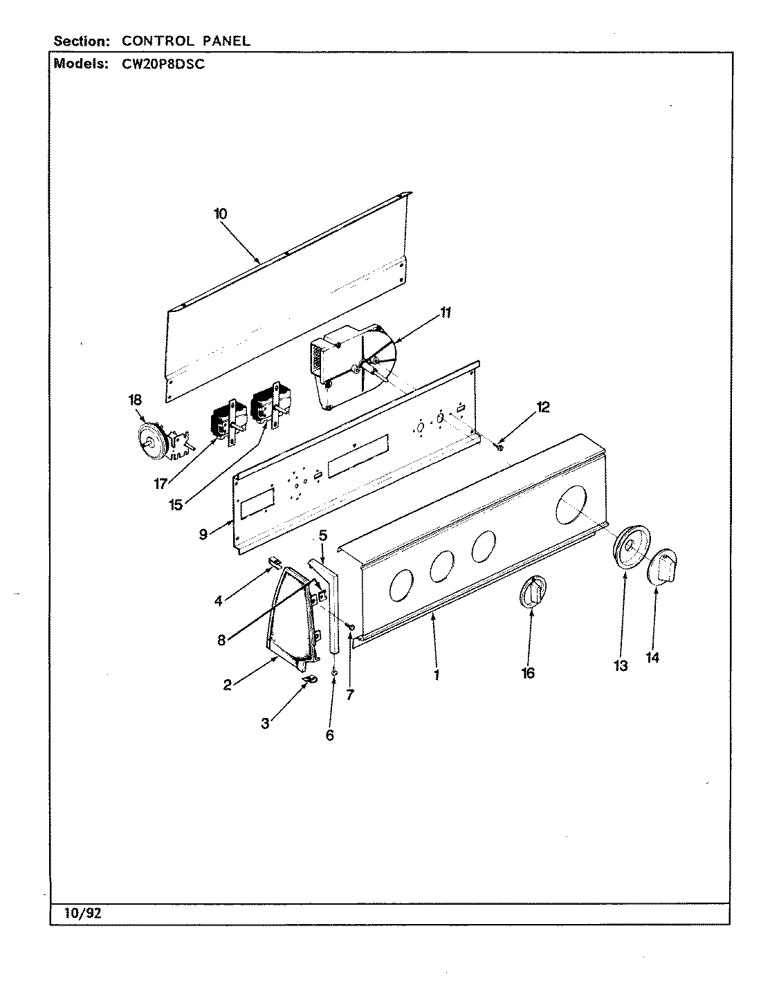 02 - CONTROL PANEL (REV. A-D)(CW20P8DSC)