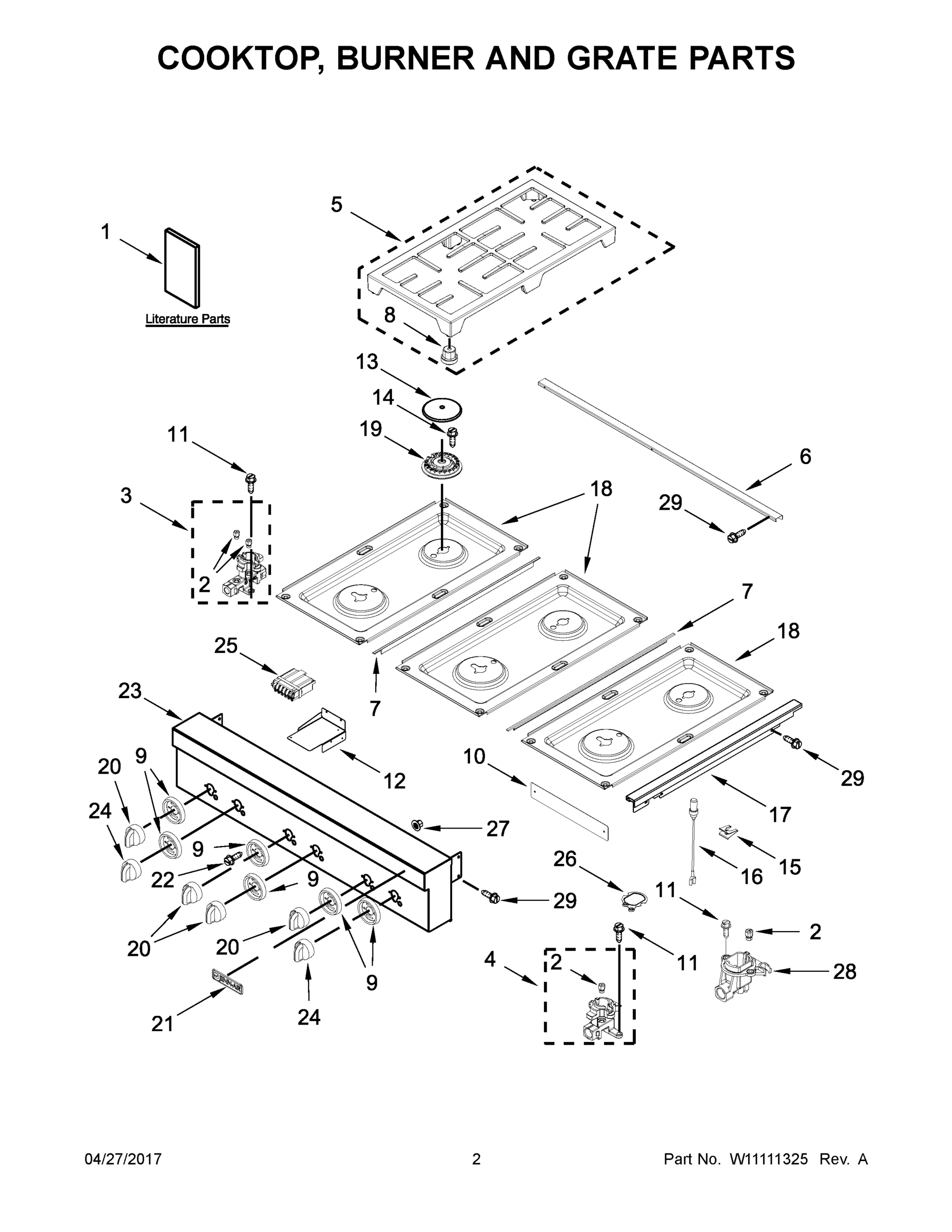 02 - COOKTOP, BURNER AND GRATE PARTS