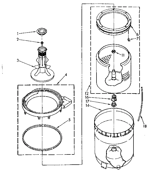 AGITATOR, BASKET AND TUB PARTS