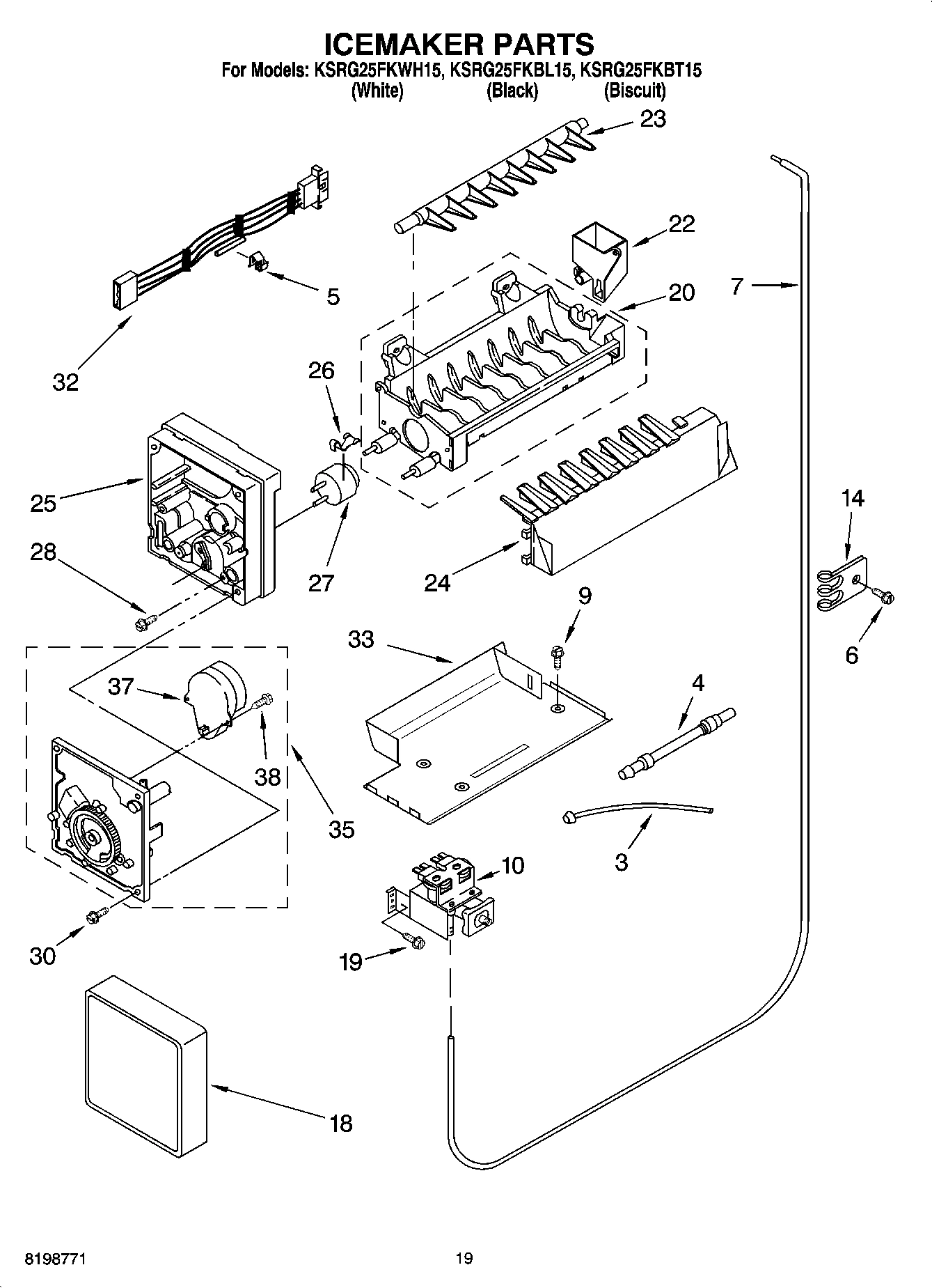 12 - ICEMAKER PARTS, PARTS NOT ILLUSTRATED