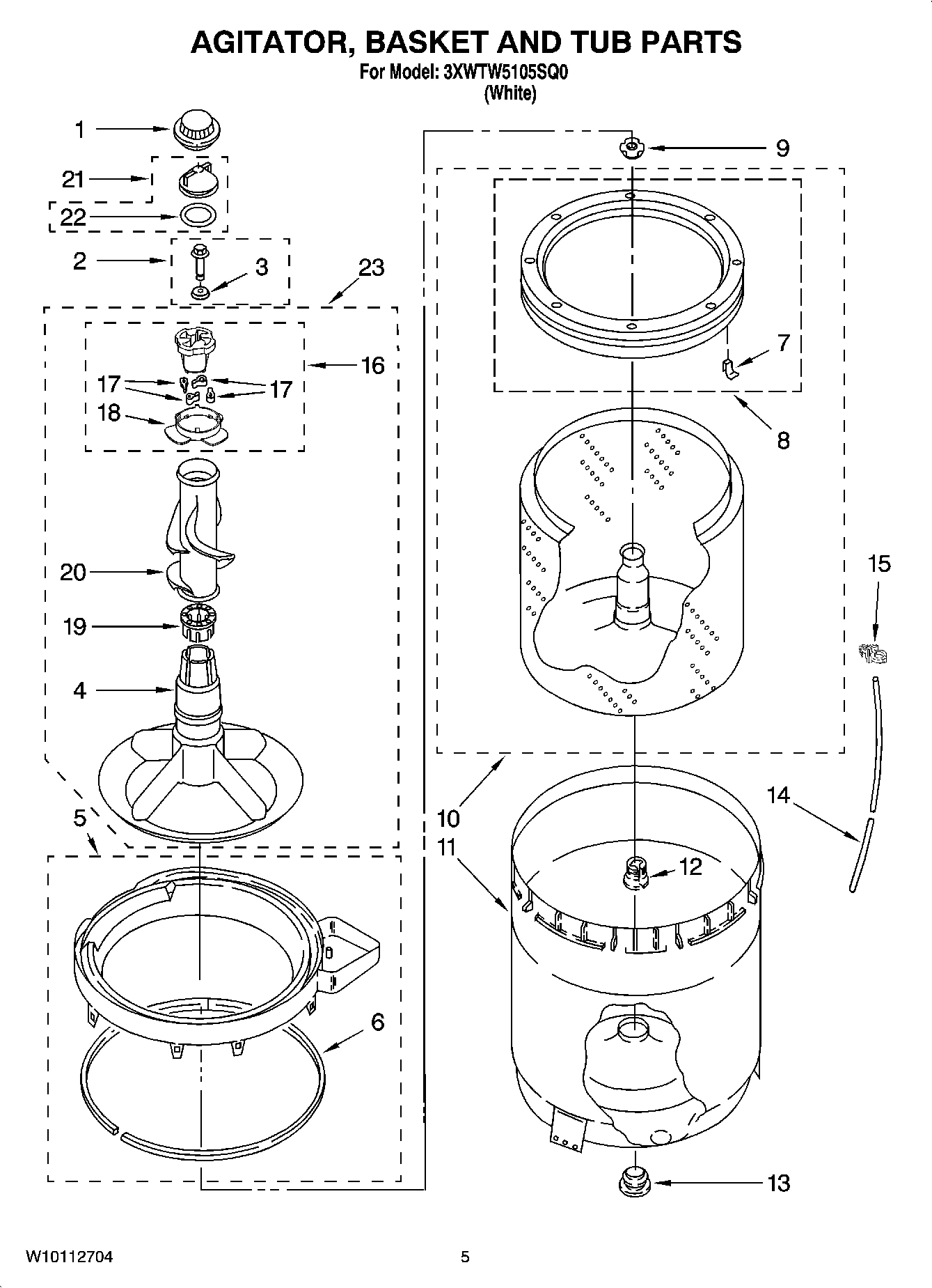 03 - AGITATOR, BASKET AND TUB PARTS
