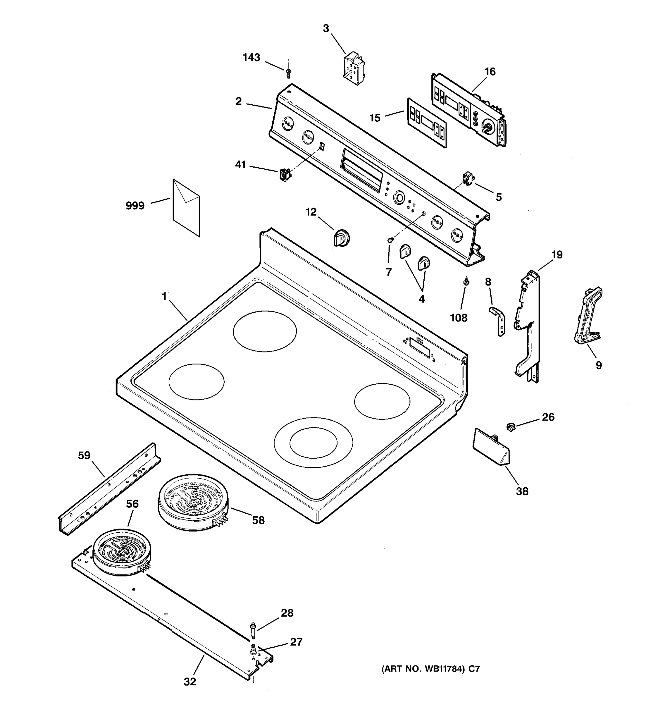 CONTROL PANEL & COOKTOP