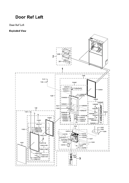 Left Refrigerator Door Parts
