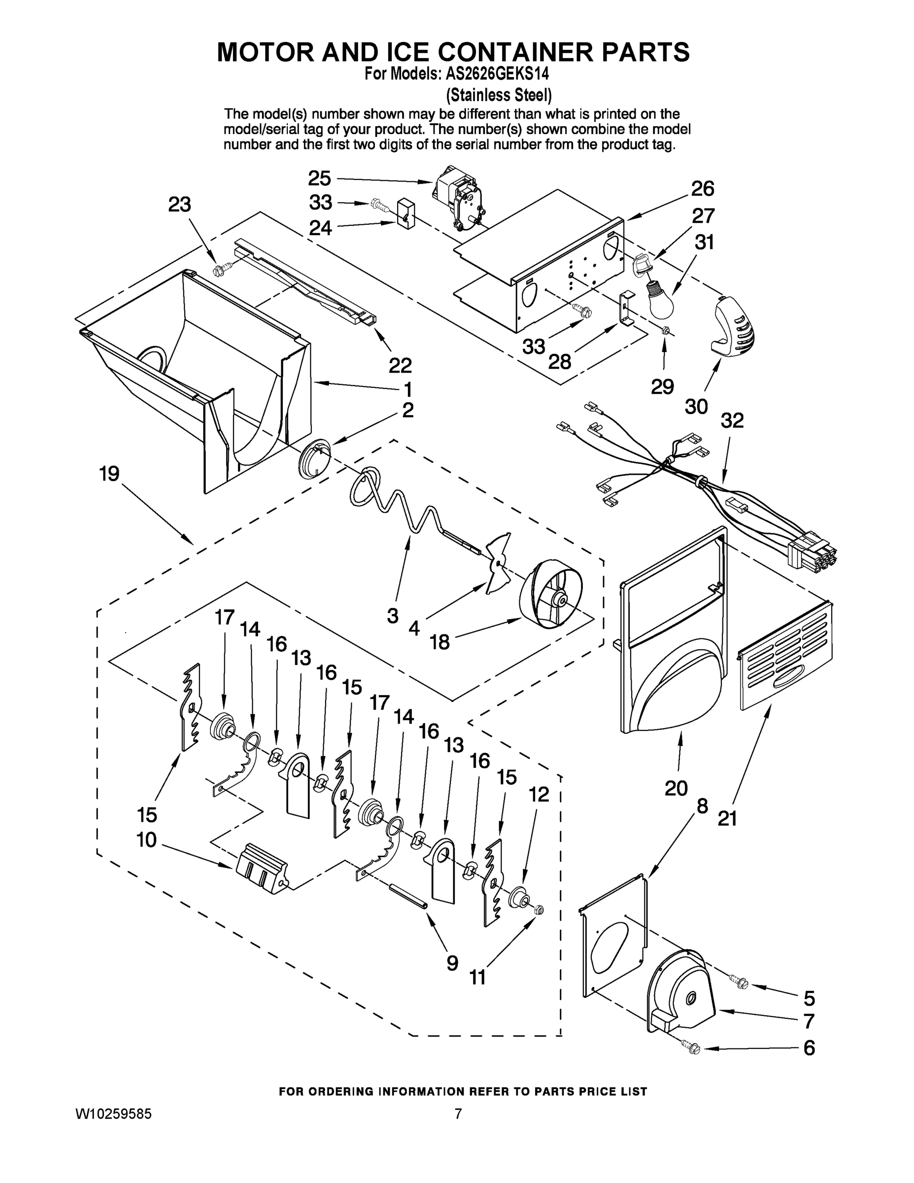 05 - MOTOR AND ICE CONTAINER PARTS