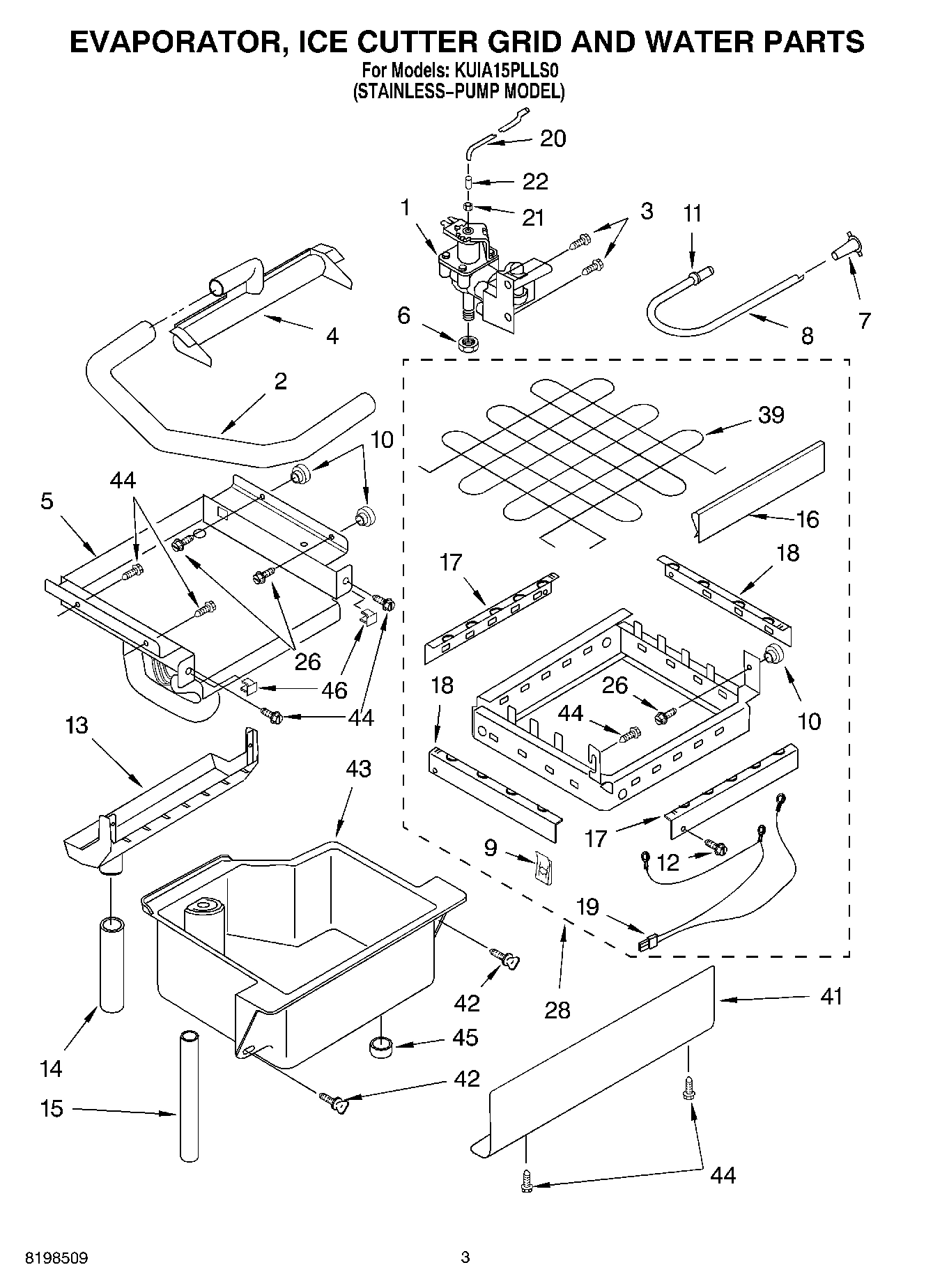 02 - EVAPORATOR ICE CUTTER GRID AND WATER PARTS