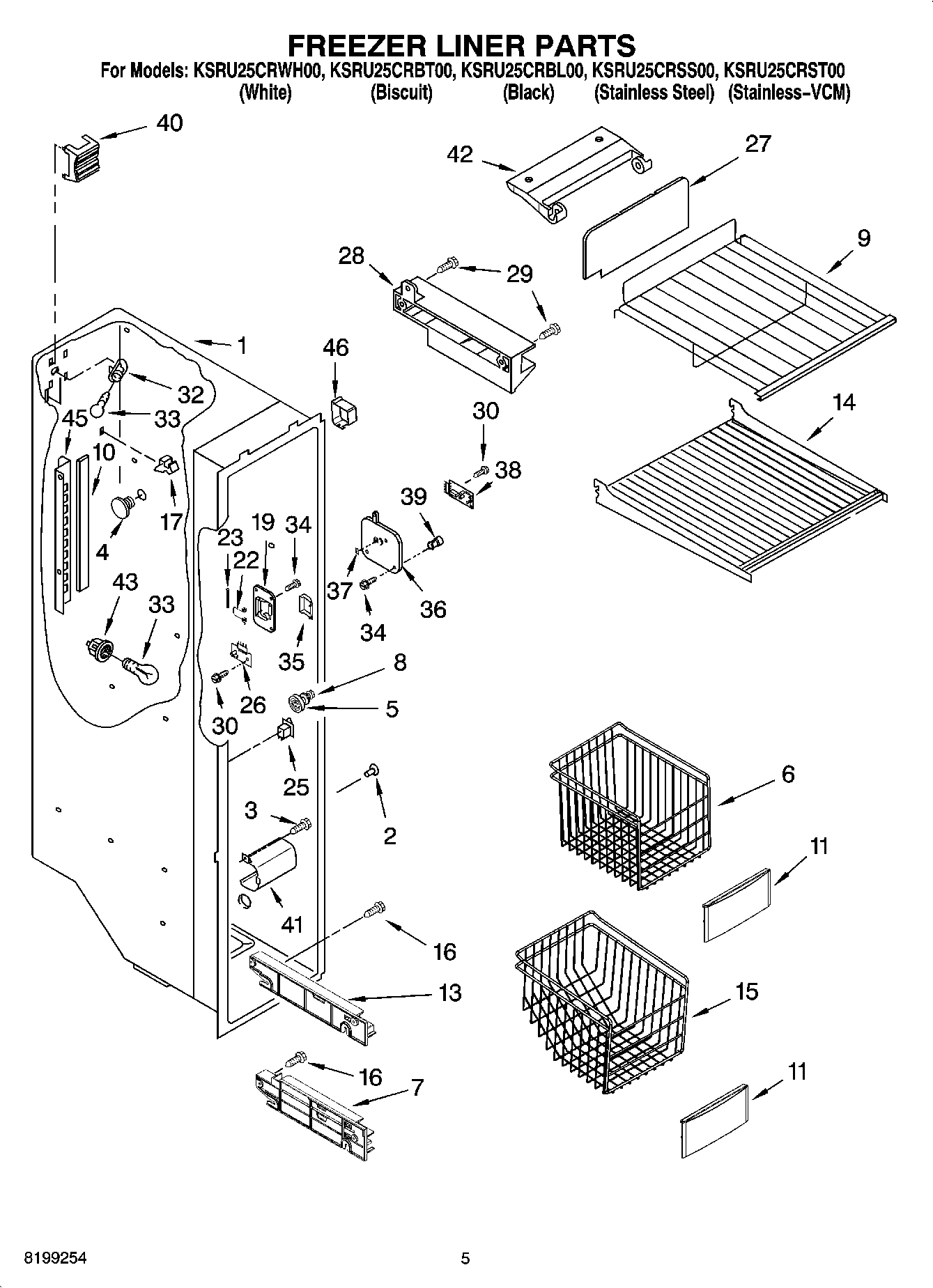 04 - FREEZER LINER PARTS