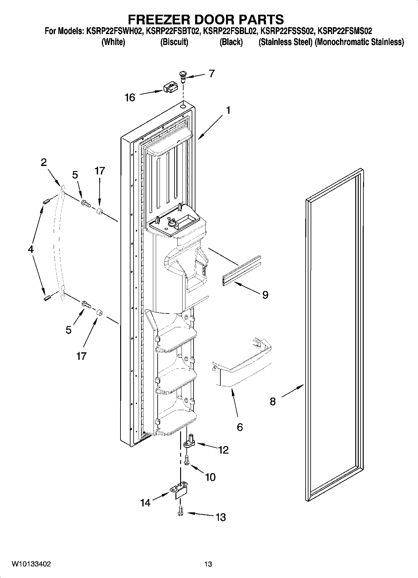 08 - FREEZER DOOR PARTS