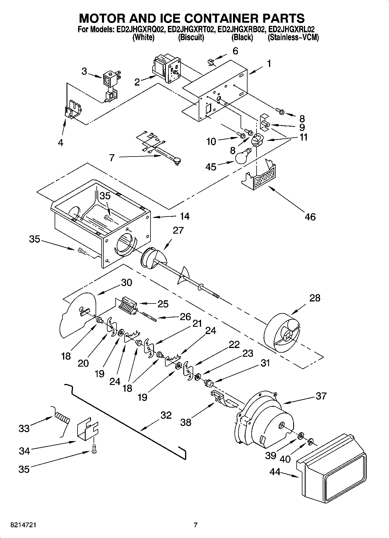 05 - MOTOR AND ICE CONTAINER PARTS