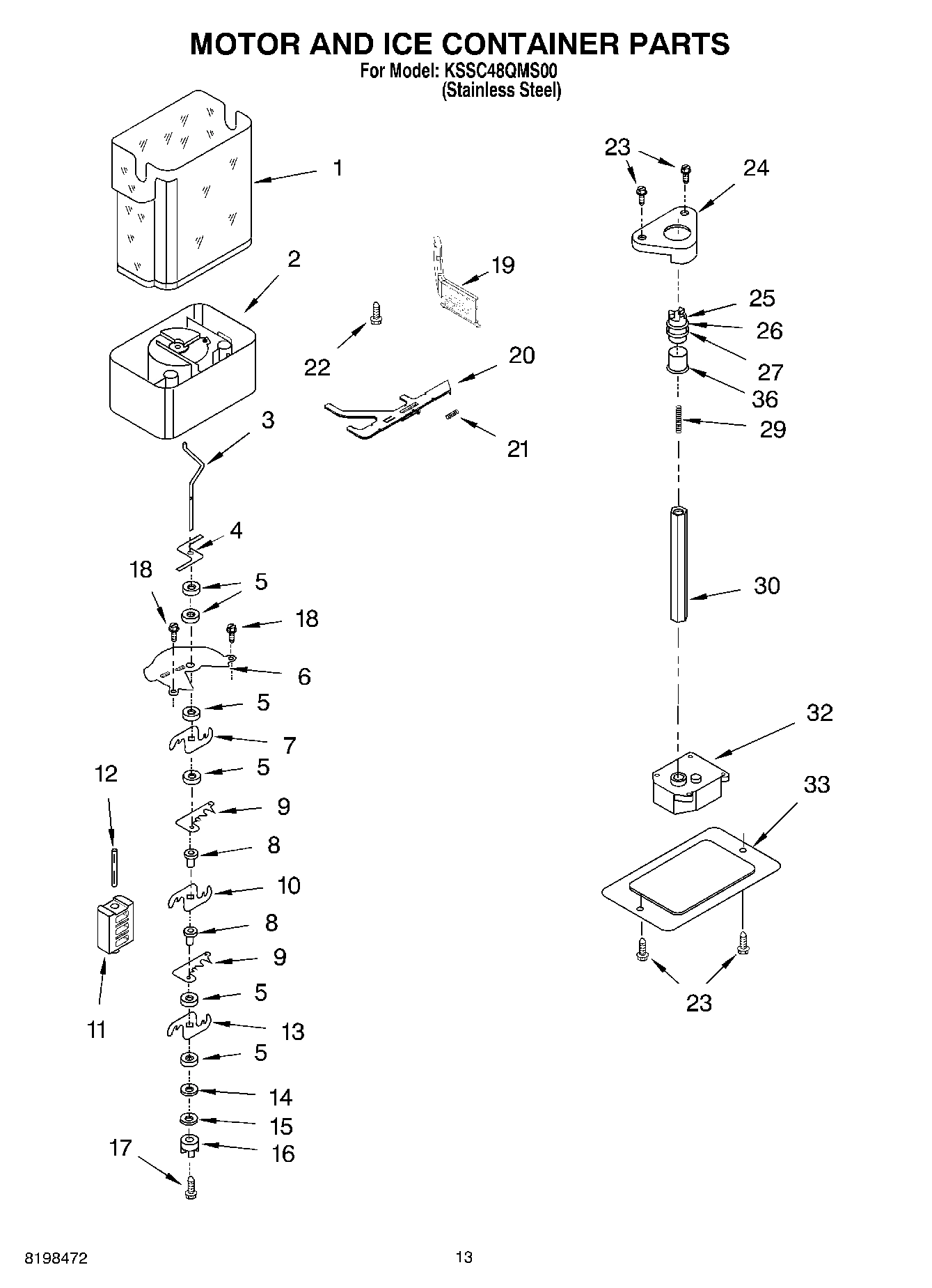 09 - MOTOR AND ICE CONTAINER PARTS