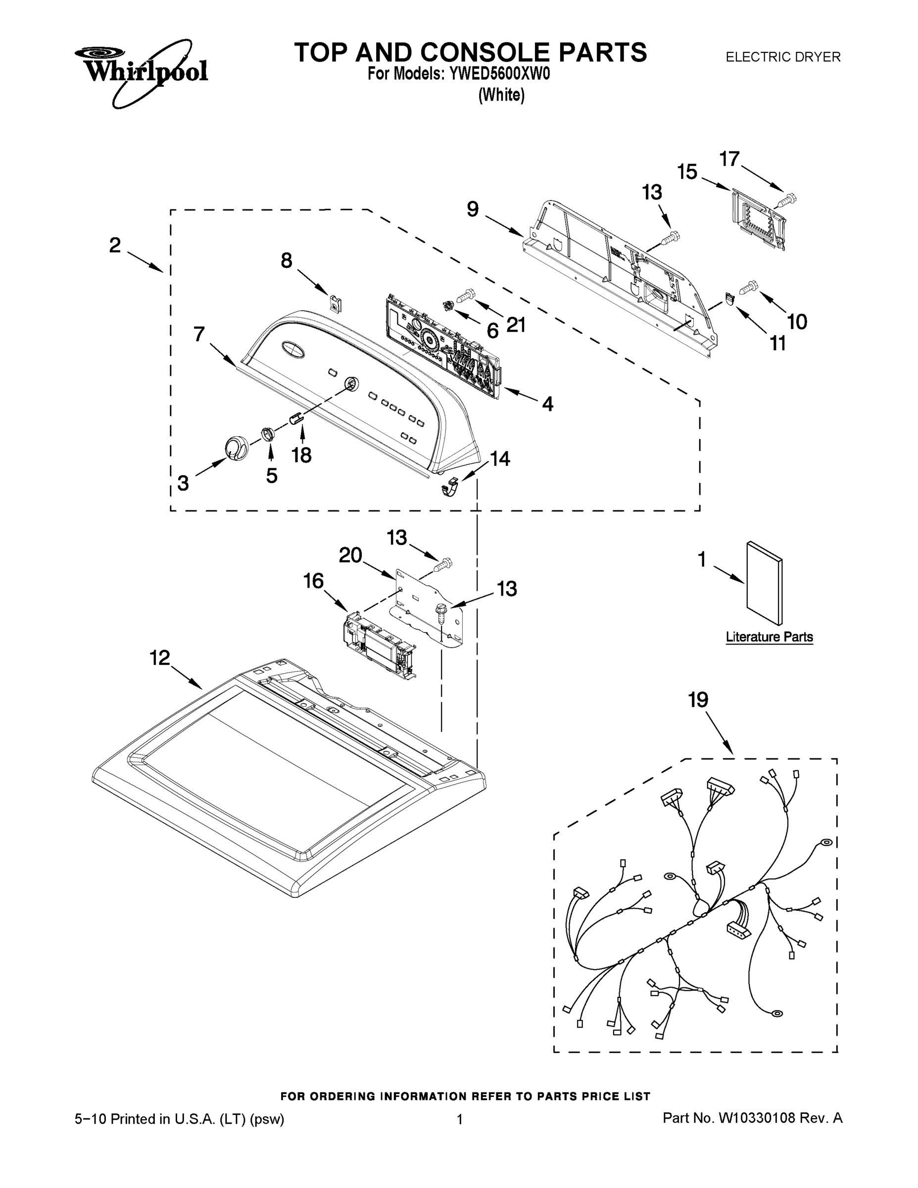 01 - TOP AND CONSOLE PARTS