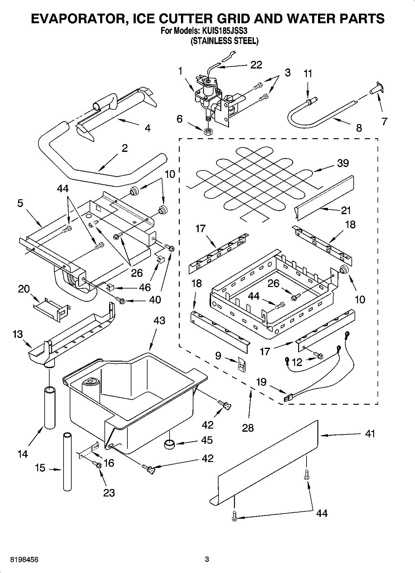 02 - EVAPORATOR ICE CUTTER GRID AND WATER PARTS