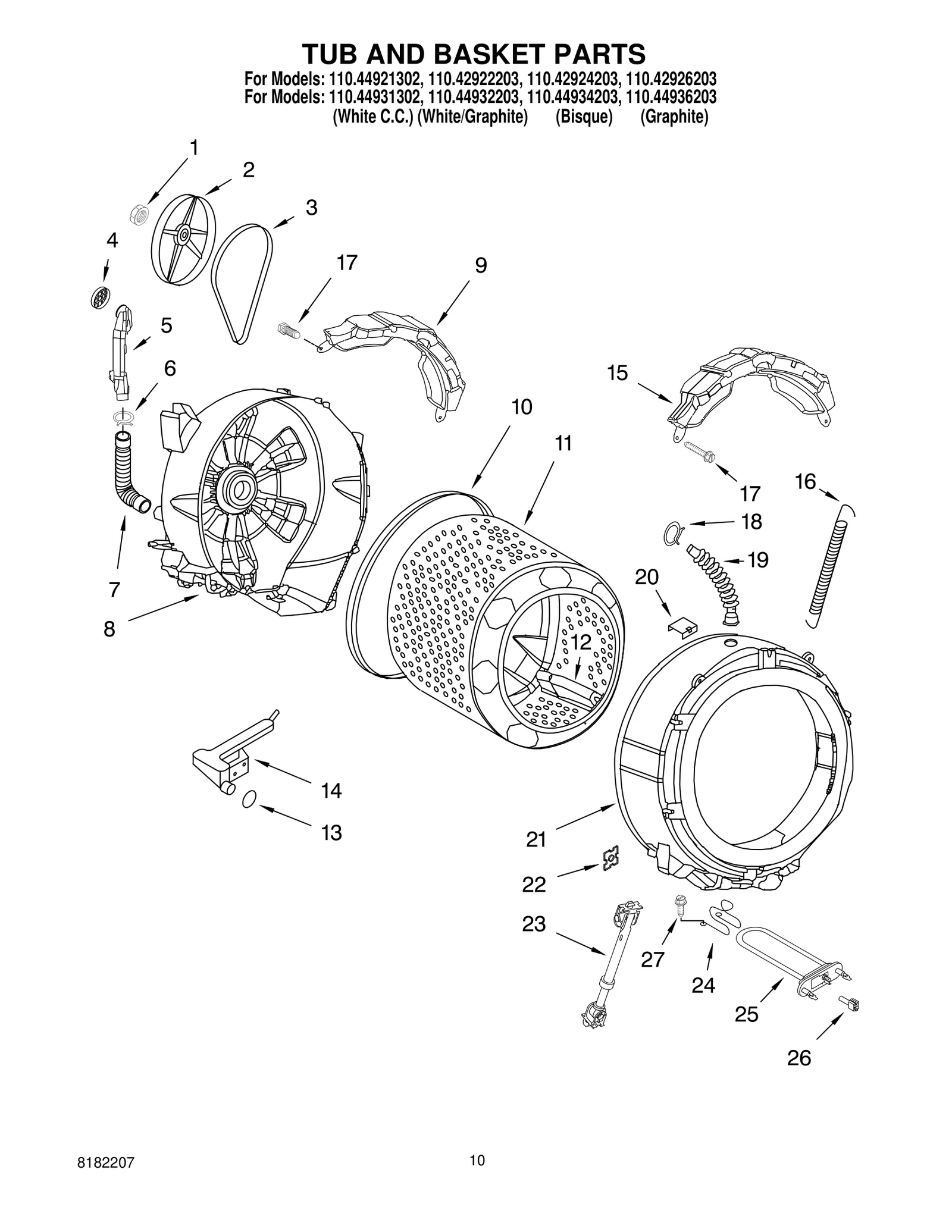 TUB AND BASKET PARTS