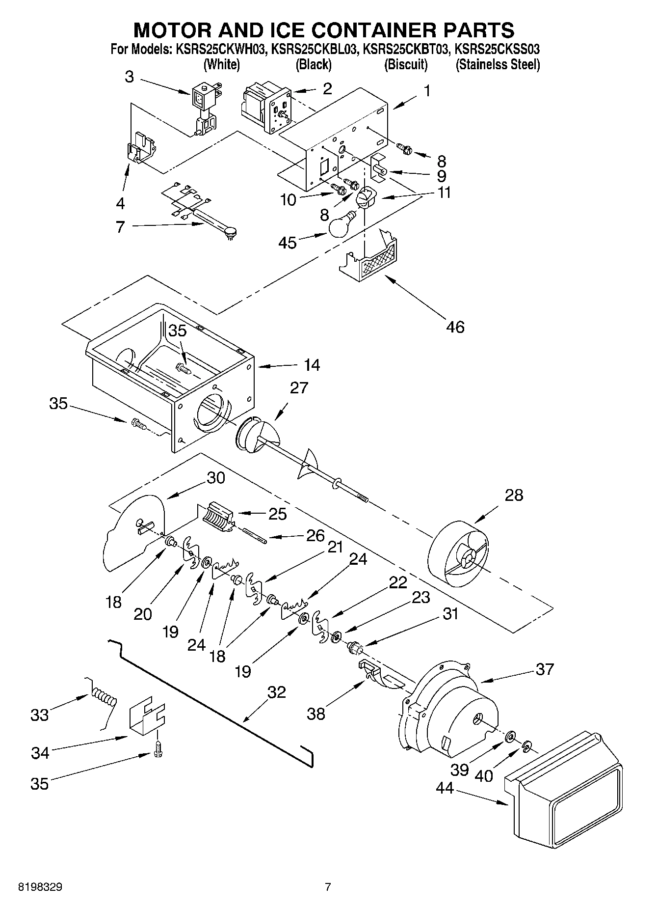 05 - MOTOR AND ICE CONTAINER PARTS