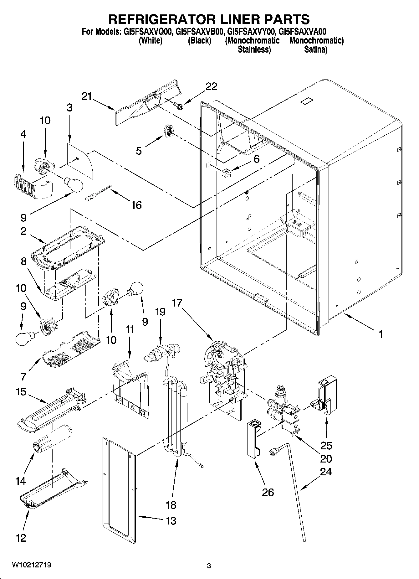 02 - REFRIGERATOR LINER PARTS