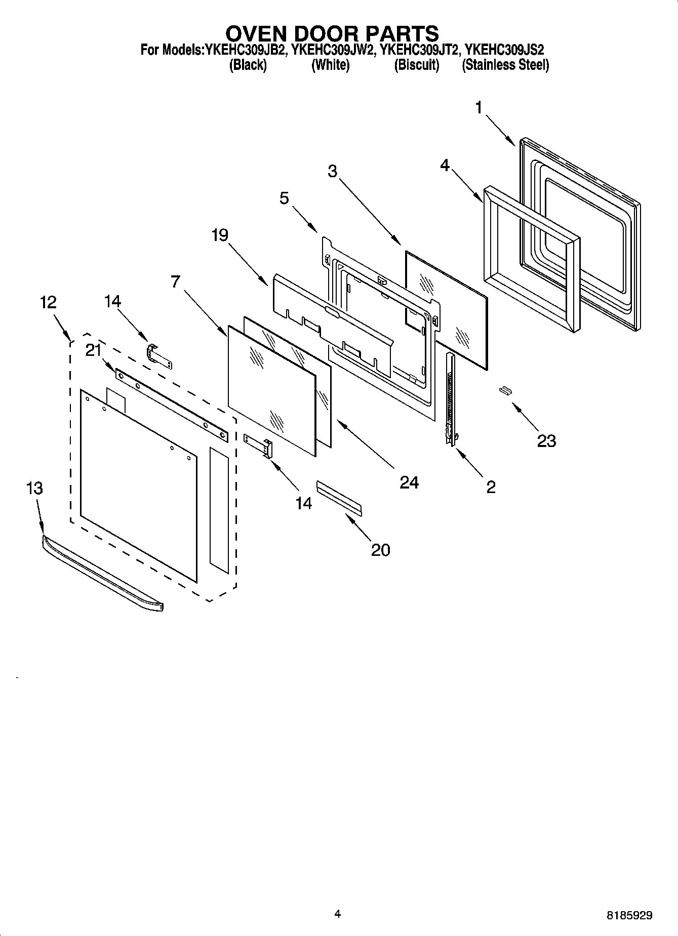 03 - OVEN DOOR PARTS