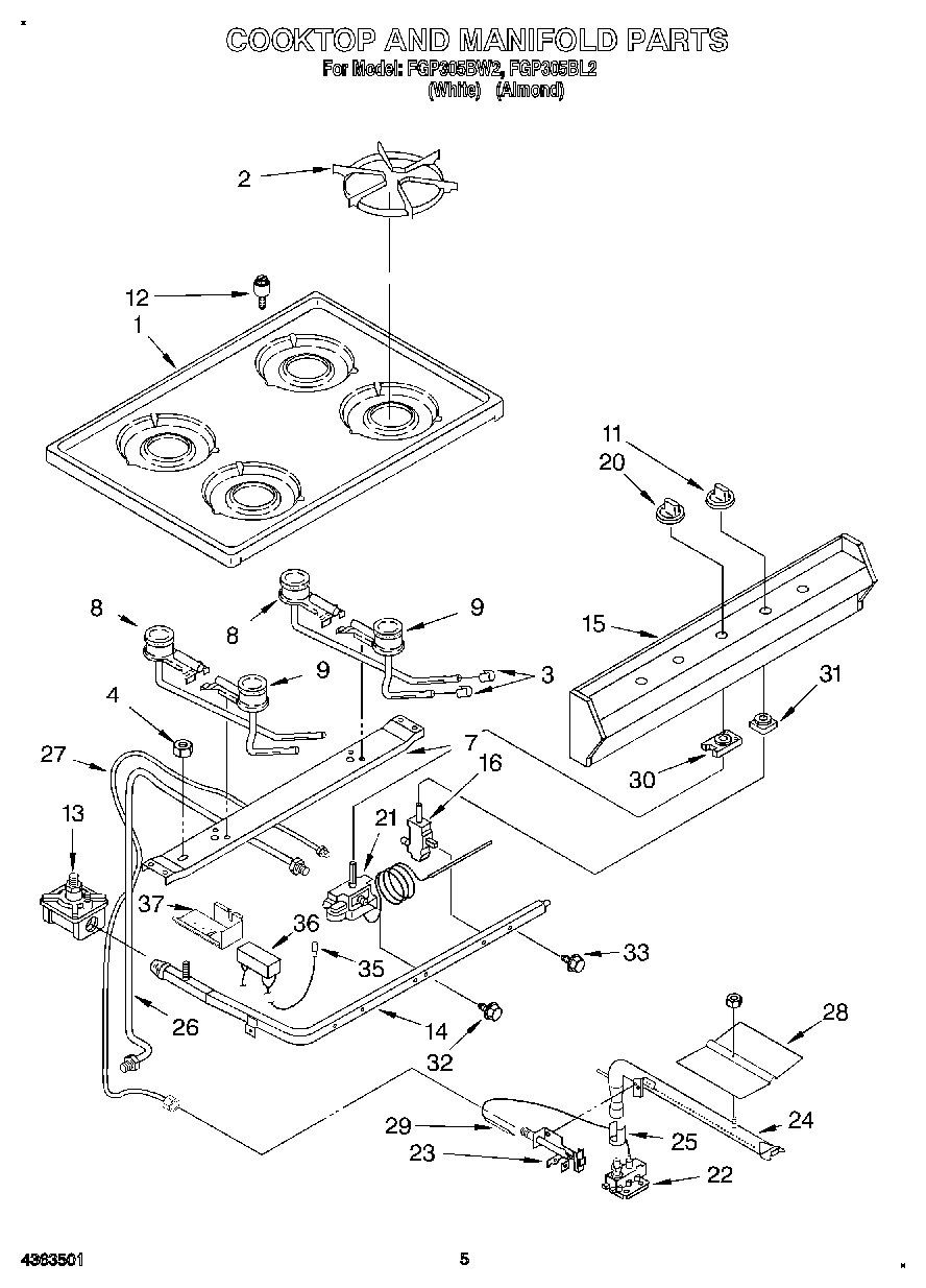 03 - COOKTOP AND MANIFOLD, LIT/OPTIONAL