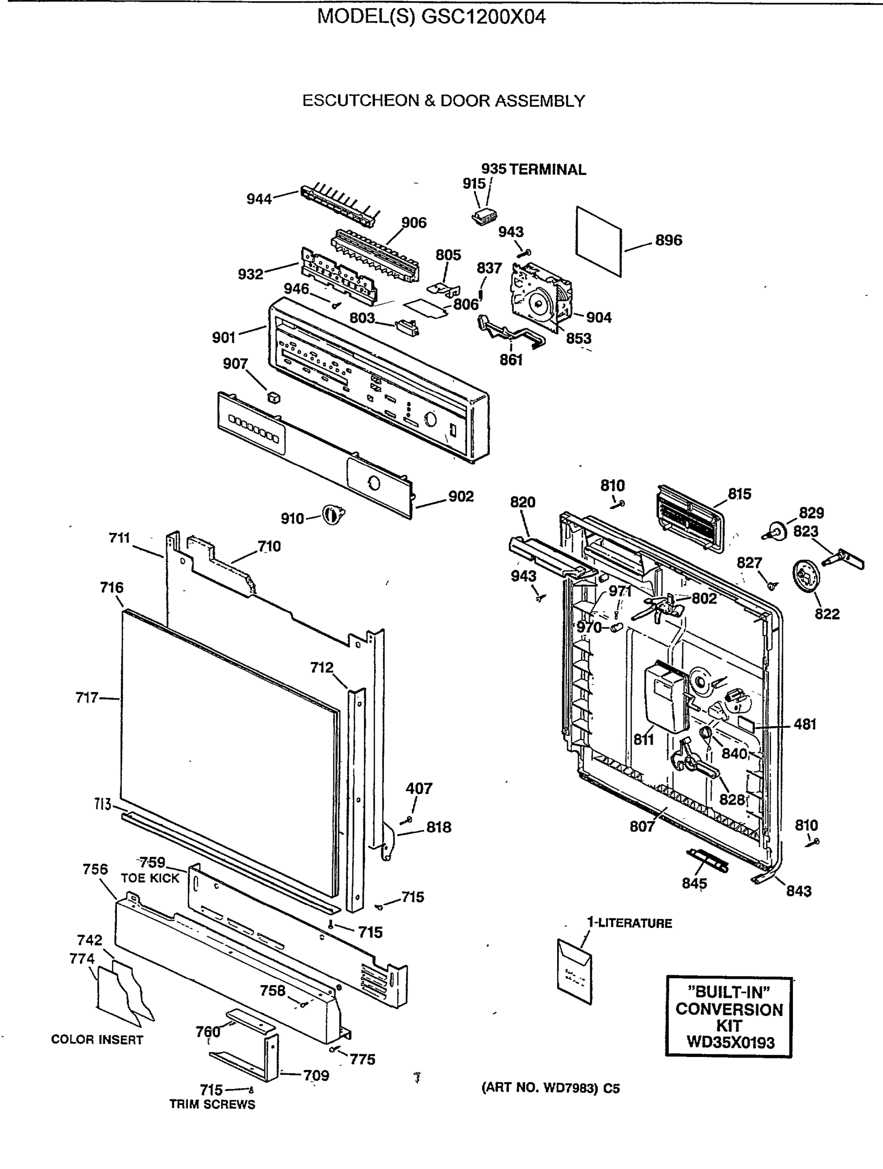 ESCUTCHEON & DOOR ASSEMBLY