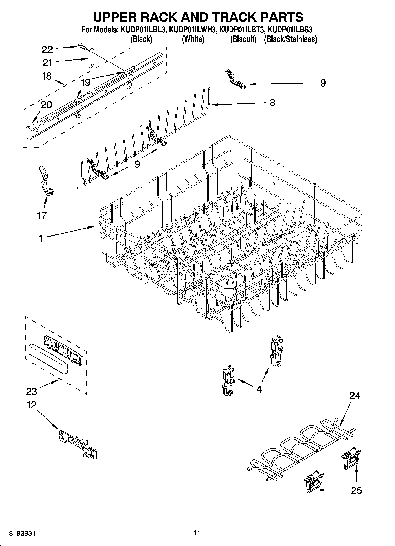 09 - UPPER RACK AND TRACK PARTS