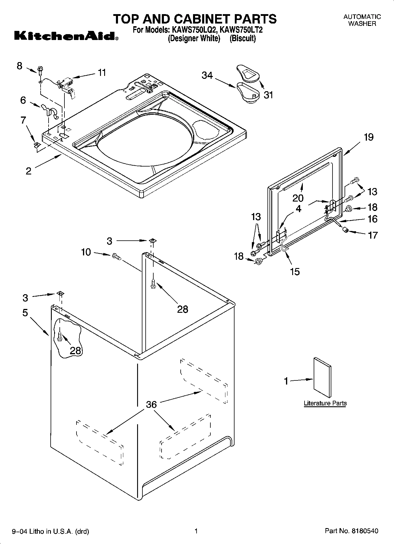 01 - TOP AND CABINET PARTS