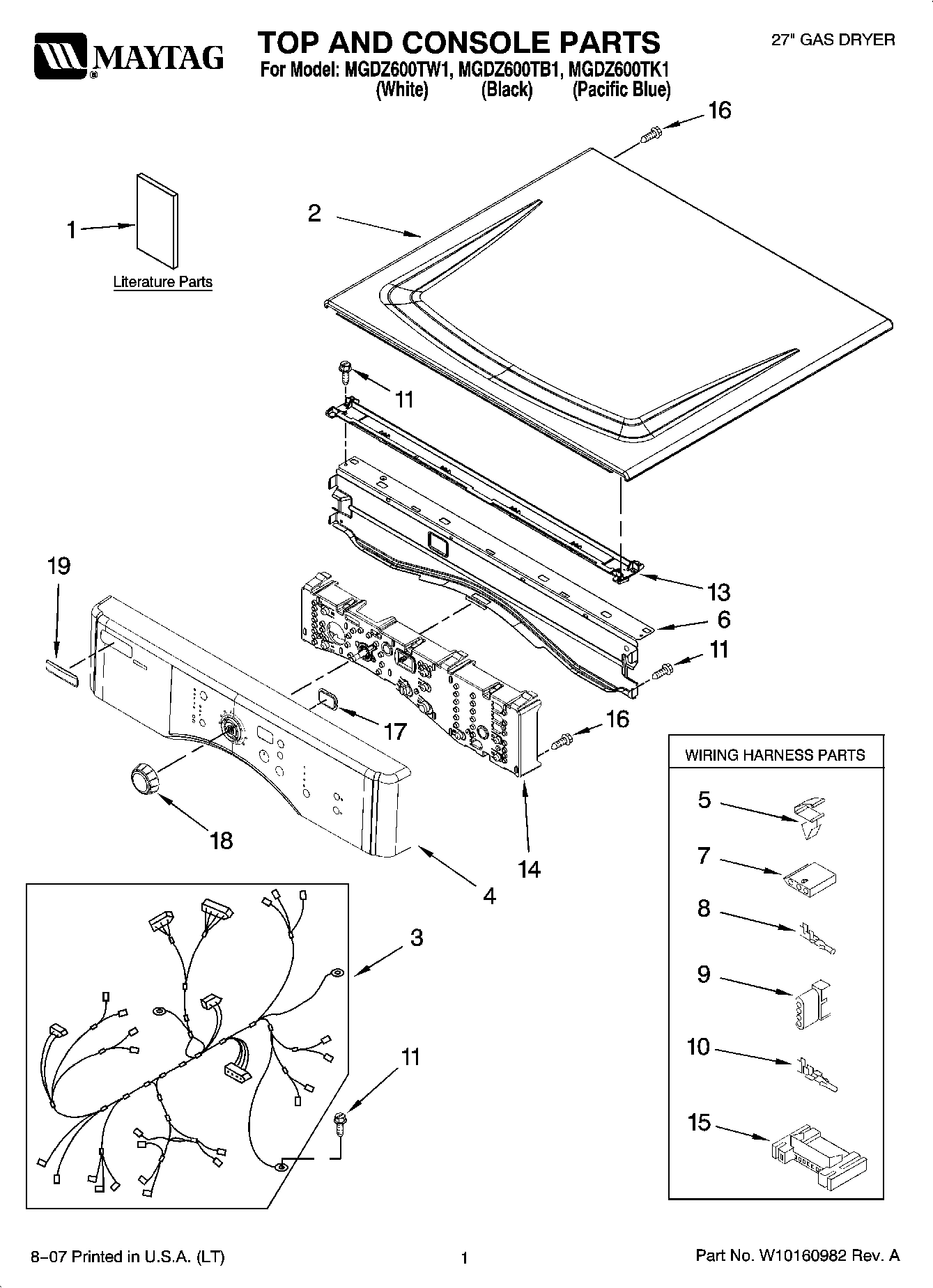 01 - TOP AND CONSOLE PARTS
