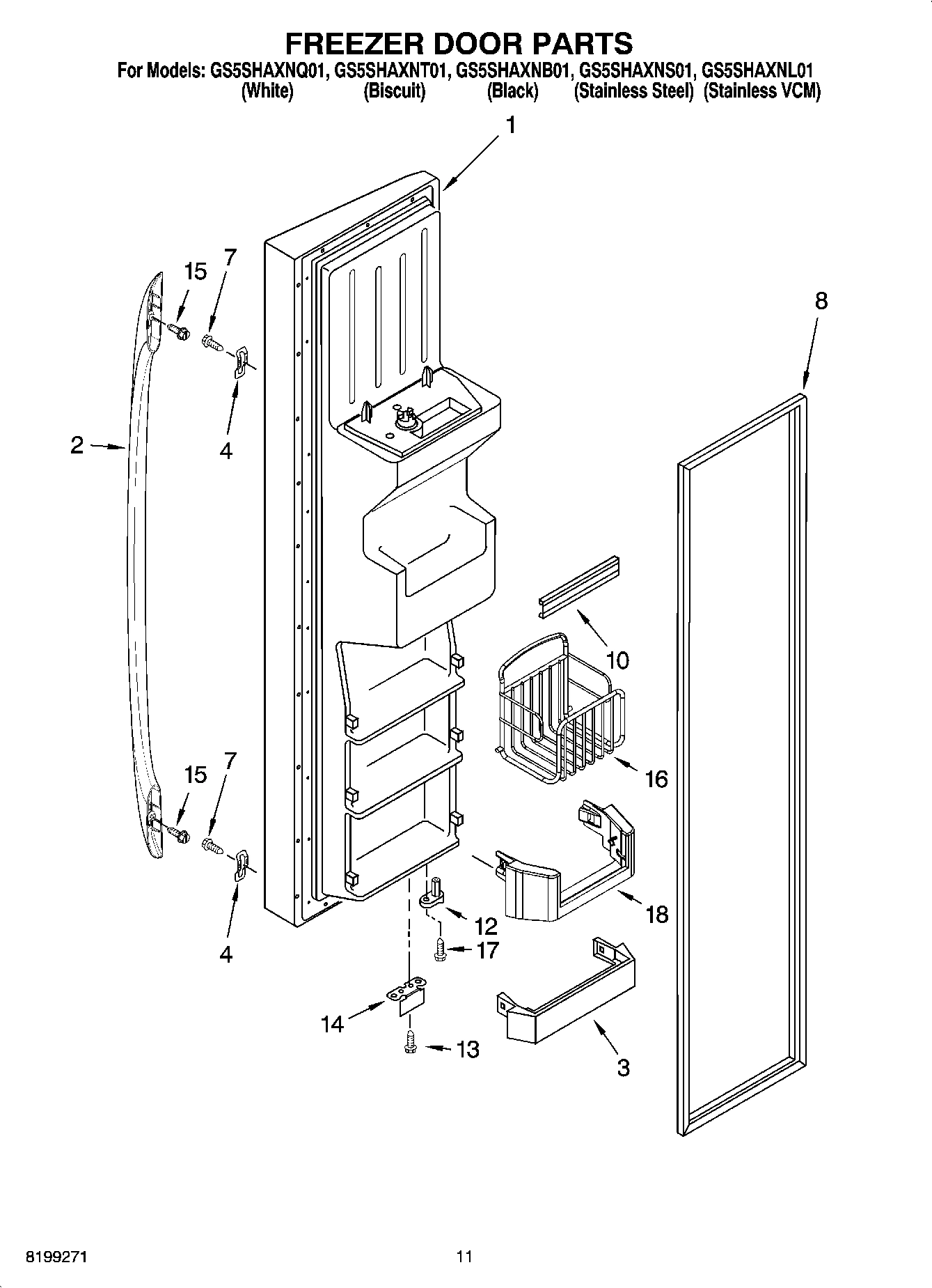 07 - FREEZER DOOR PARTS