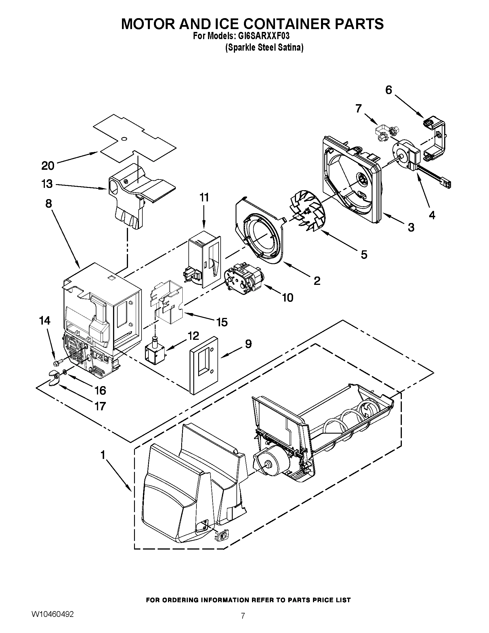 04 - MOTOR AND ICE CONTAINER PARTS