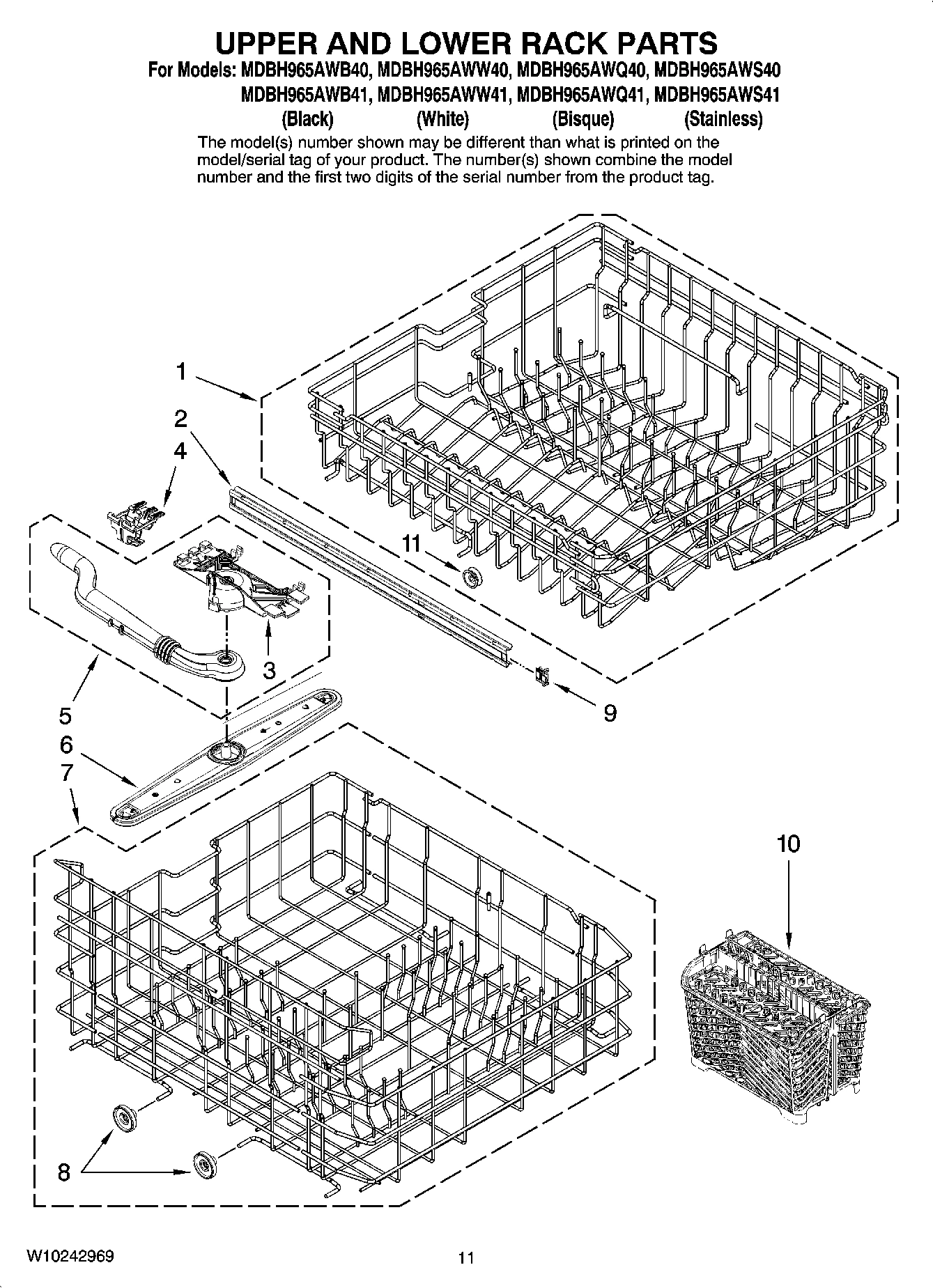 09 - UPPER AND LOWER RACK PARTS