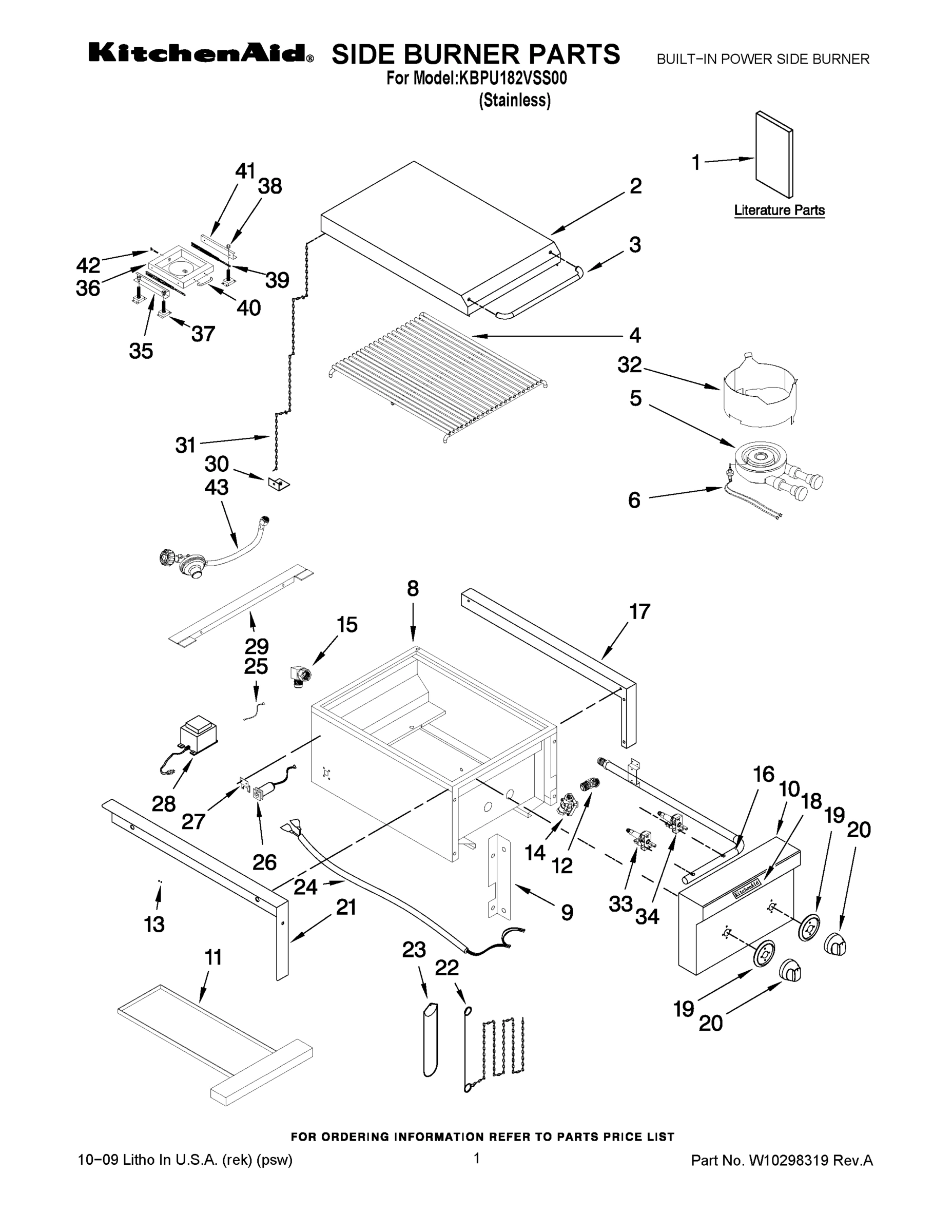 01 - SIDE BURNER PARTS