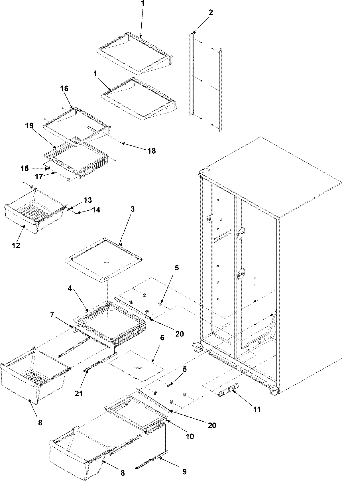 04 - CRISPER ASSY & REF SHELF
