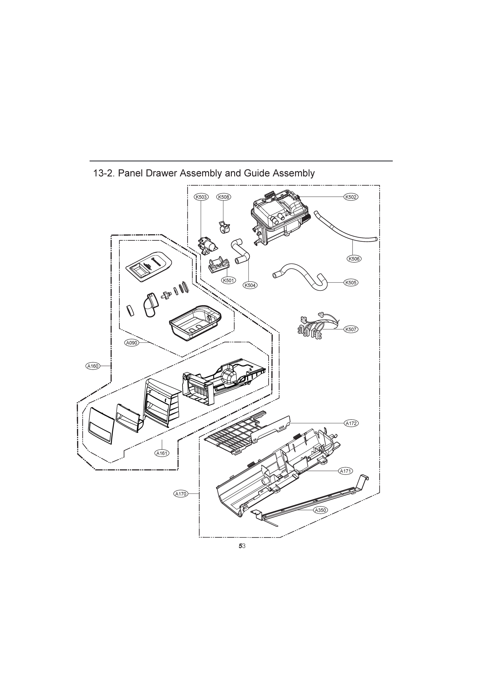 PANEL DRAWER ASSEMBLY AND GUIDE ASSEMBLY