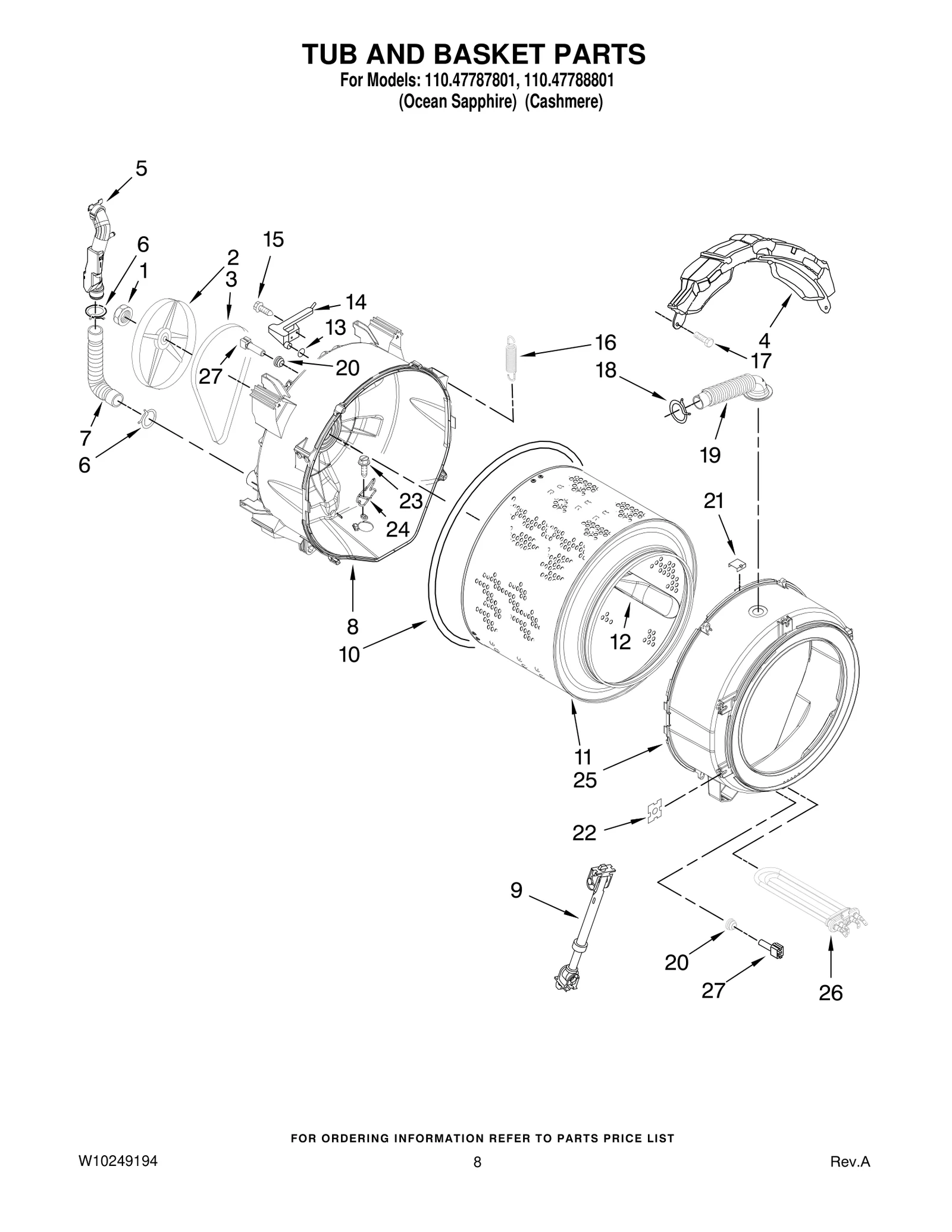 TUB AND BASKET PARTS