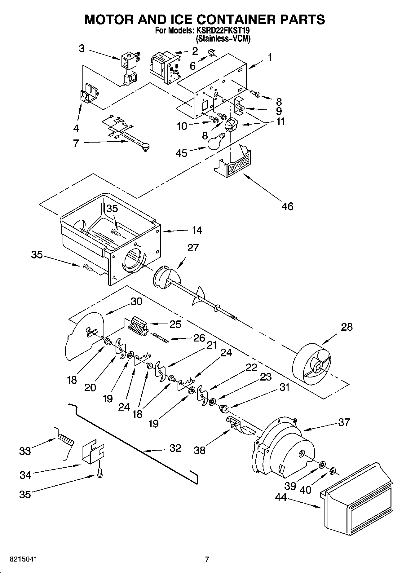 05 - MOTOR AND ICE CONTAINER PARTS