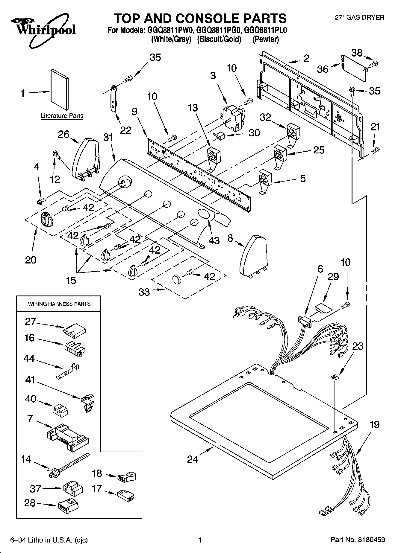 01 - TOP AND CONSOLE PARTS