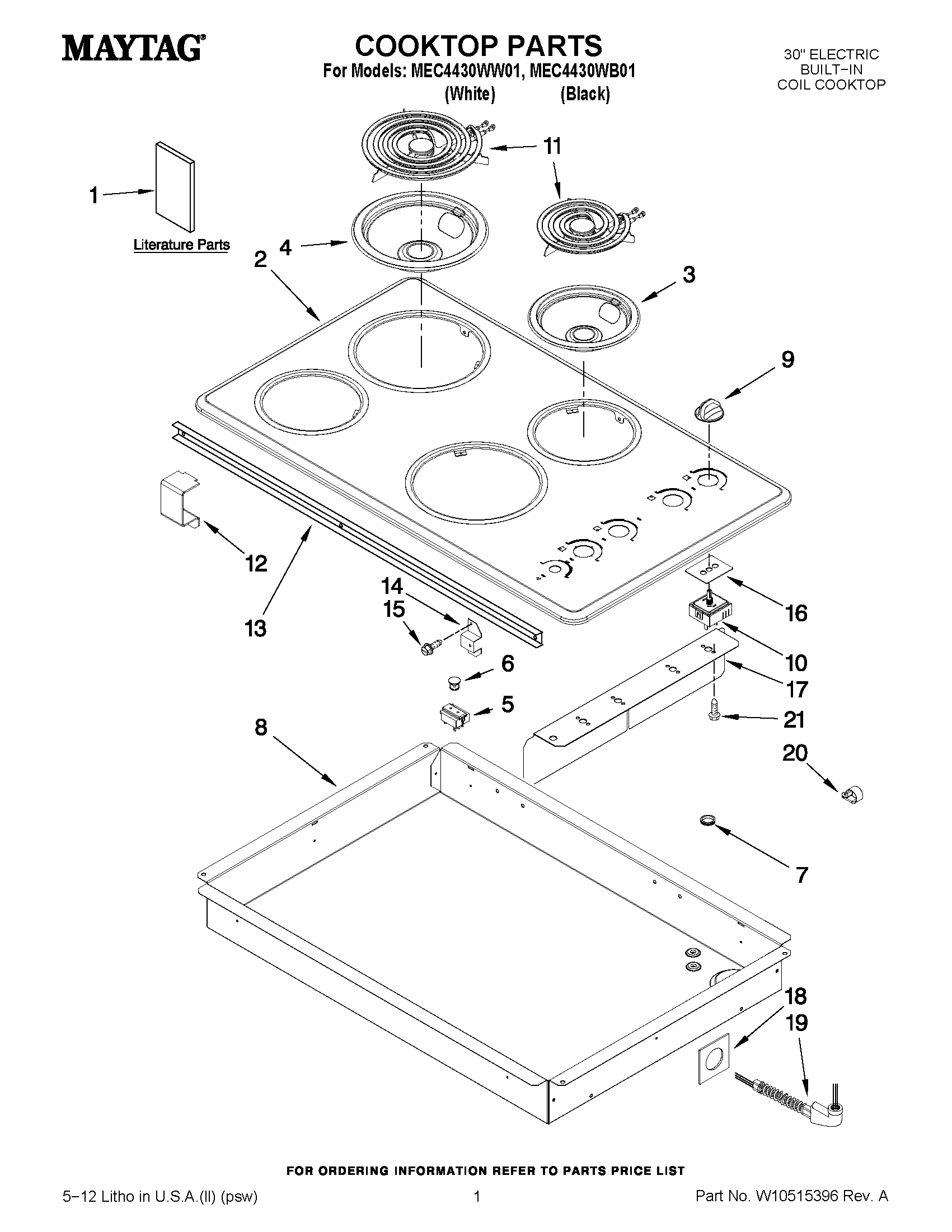 01 - COOKTOP PARTS