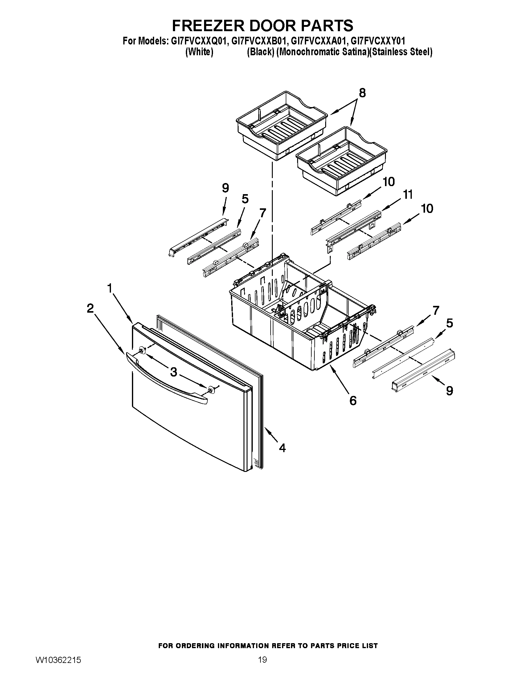 10 - FREEZER DOOR PARTS