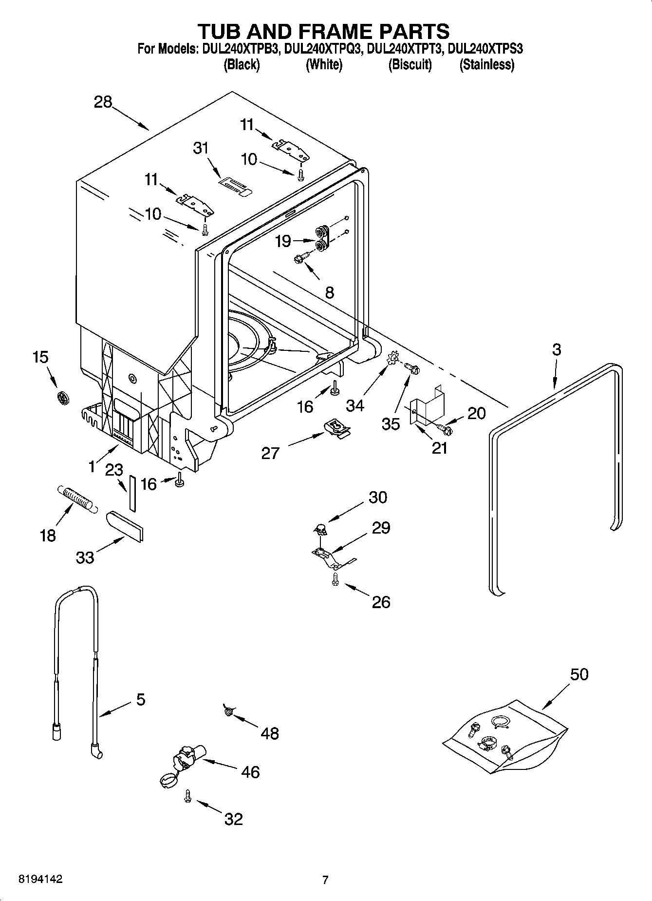 07 - TUB AND FRAME PARTS