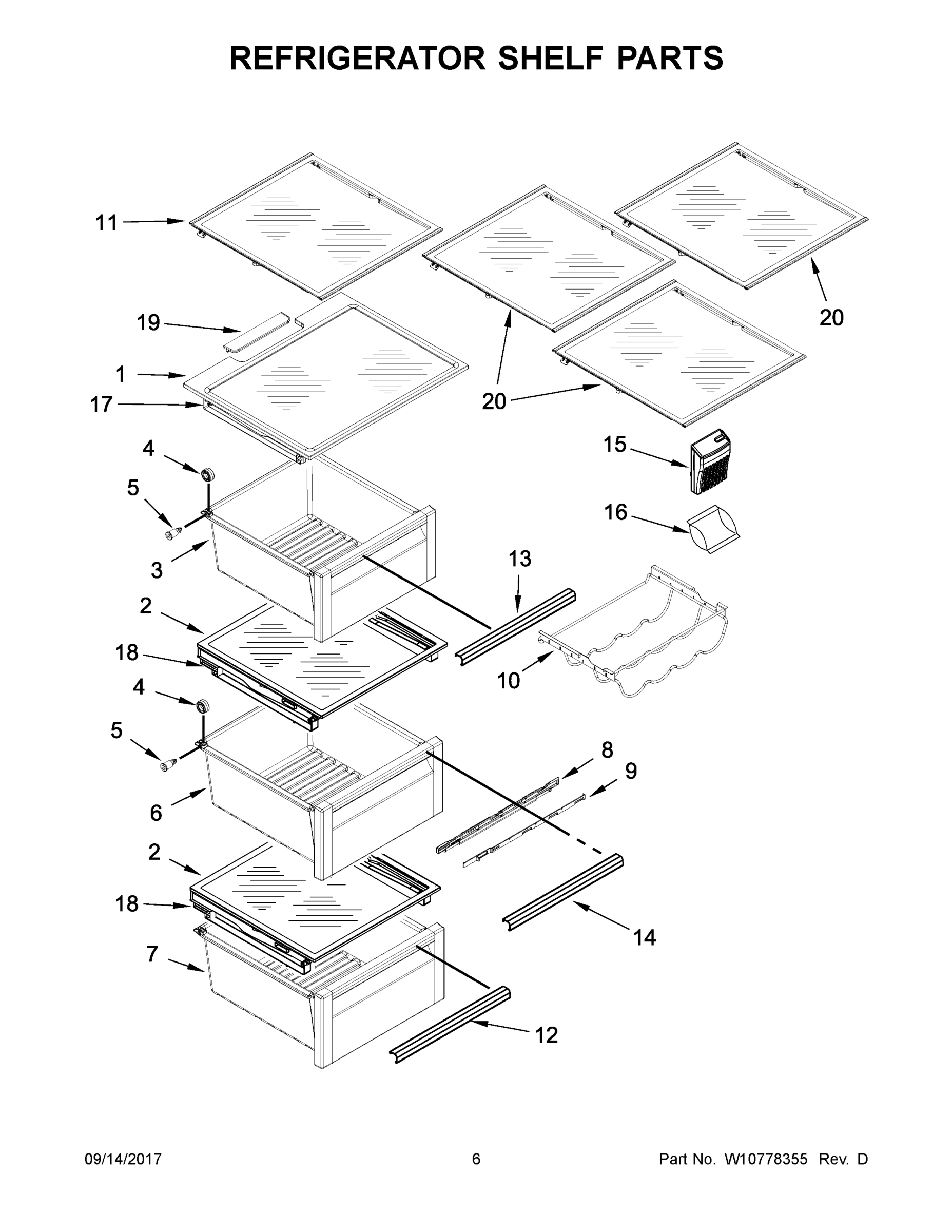04 - REFRIGERATOR SHELF PARTS
