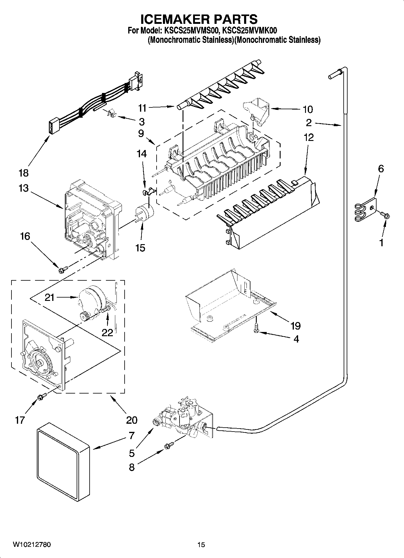 10 - ICEMAKER PARTS, OPTIONAL PARTS (NOT INCLUDED)