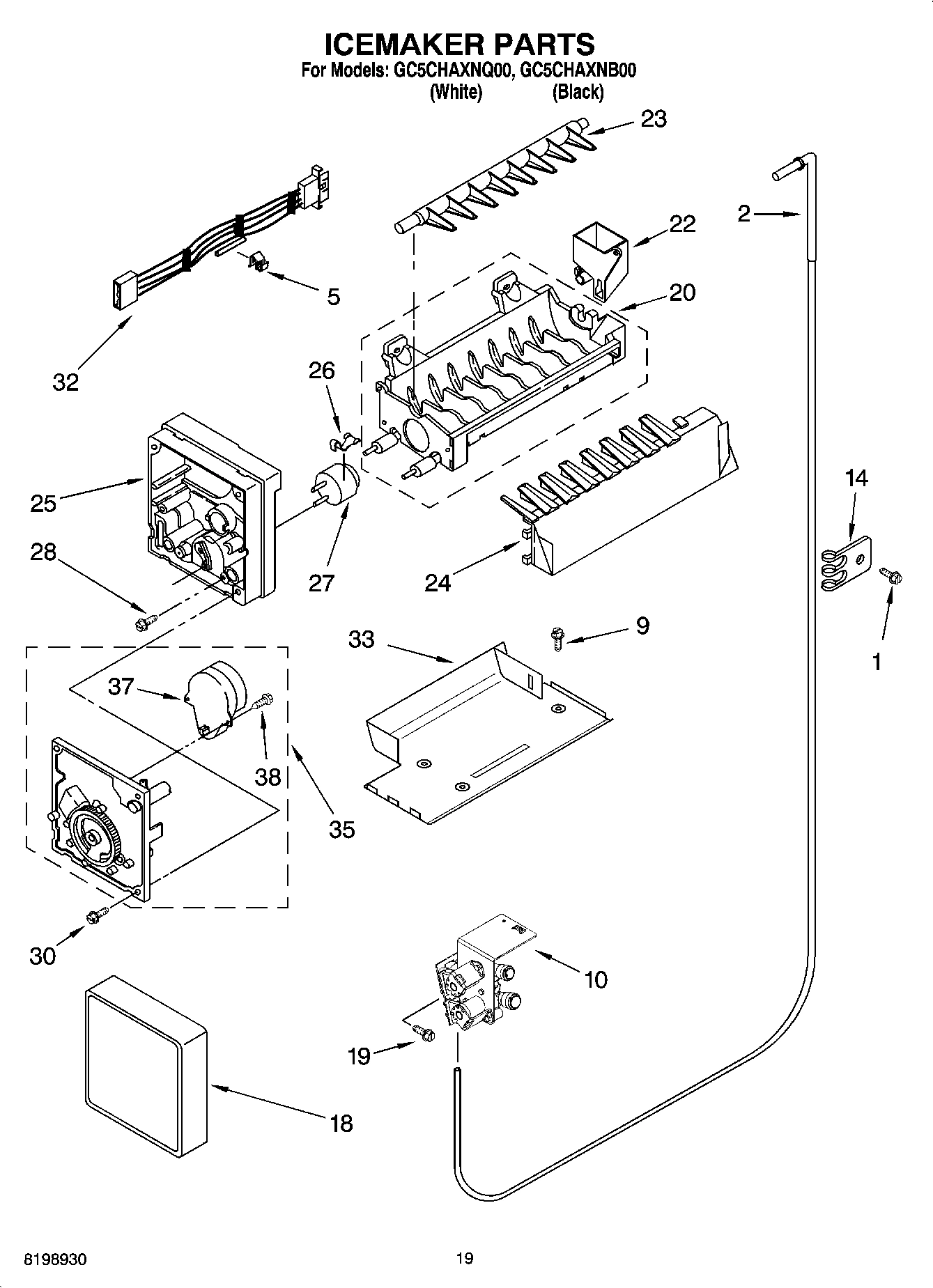 12 - ICEMAKER PARTS, OPTIONAL PARTS
