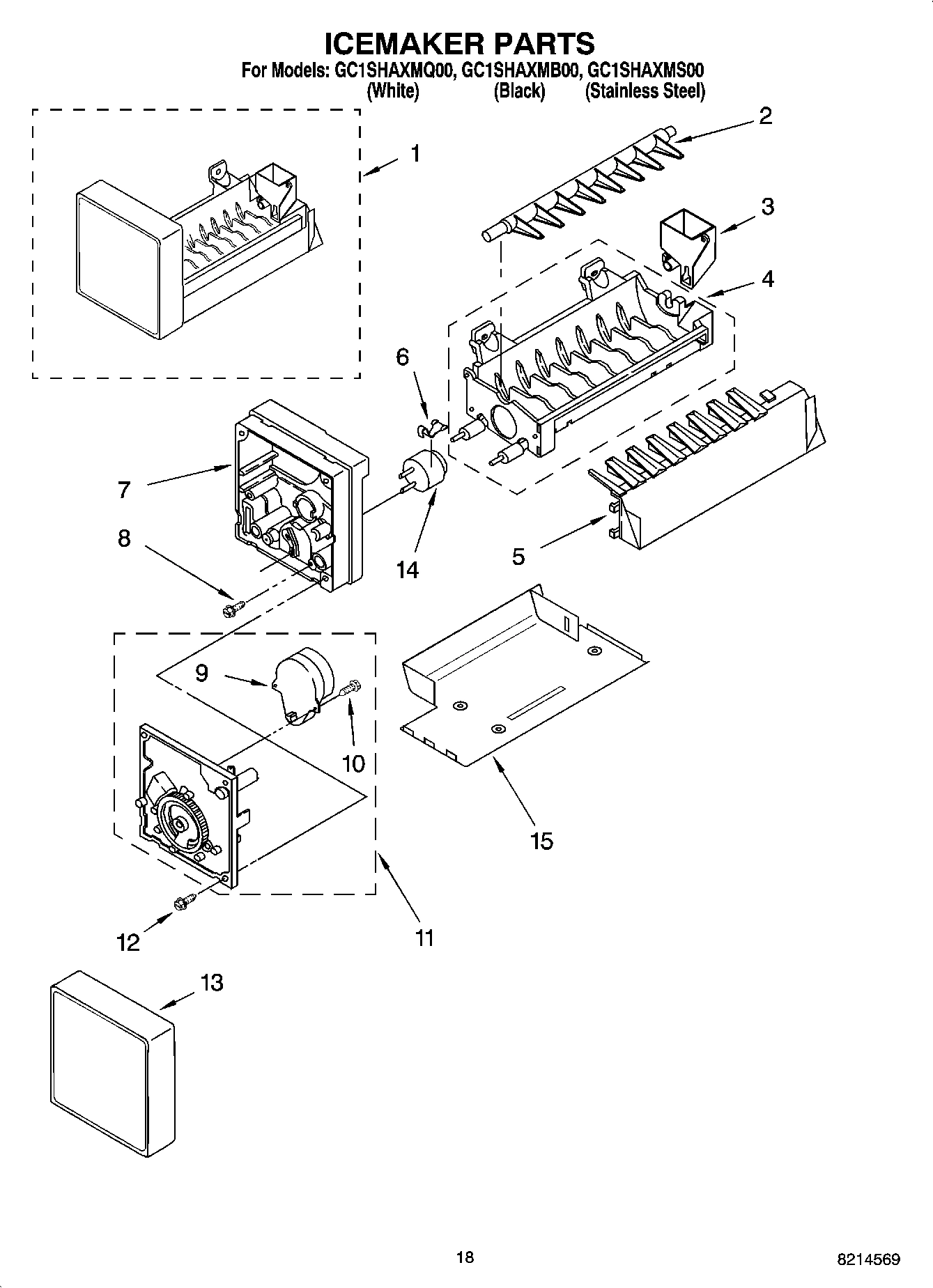 11 - ICEMAKER PARTS, OPTIONAL PARTS (NOT INCLUDED)