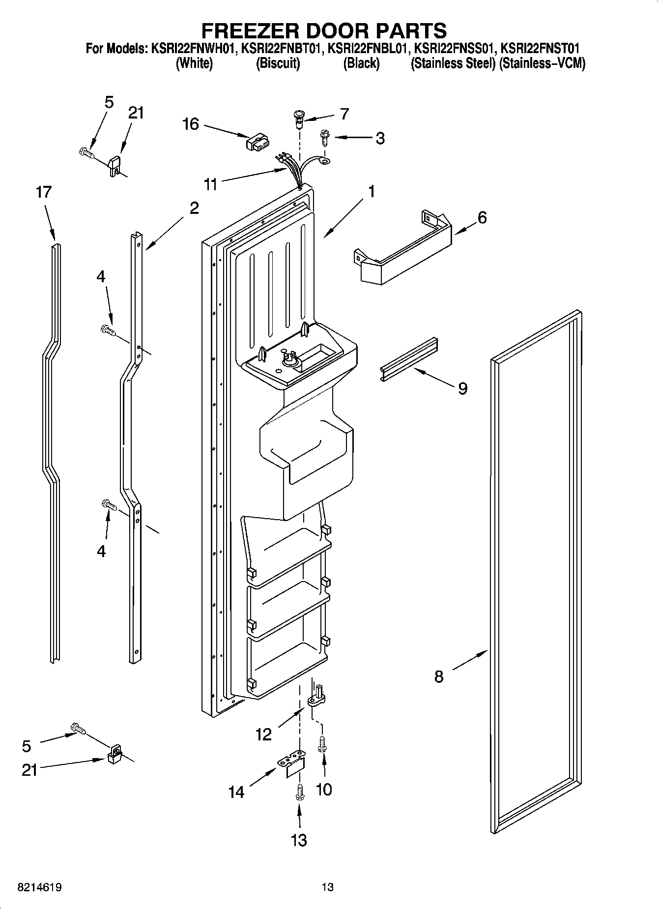 08 - FREEZER DOOR PARTS