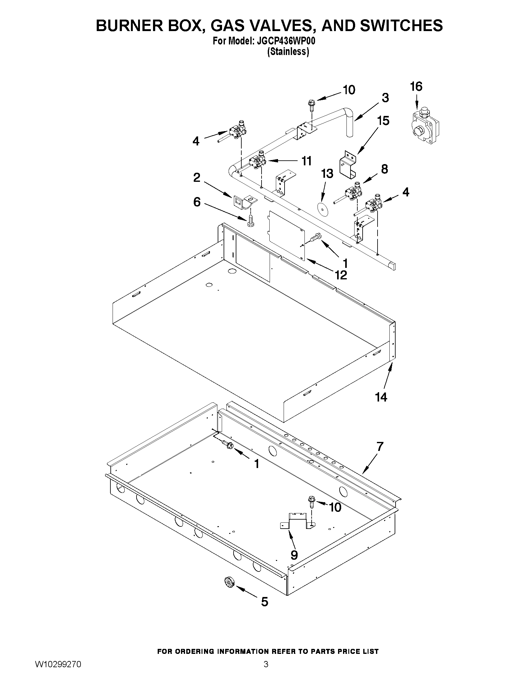02 - BURNER BOX, GAS VALVES, AND SWITCHES