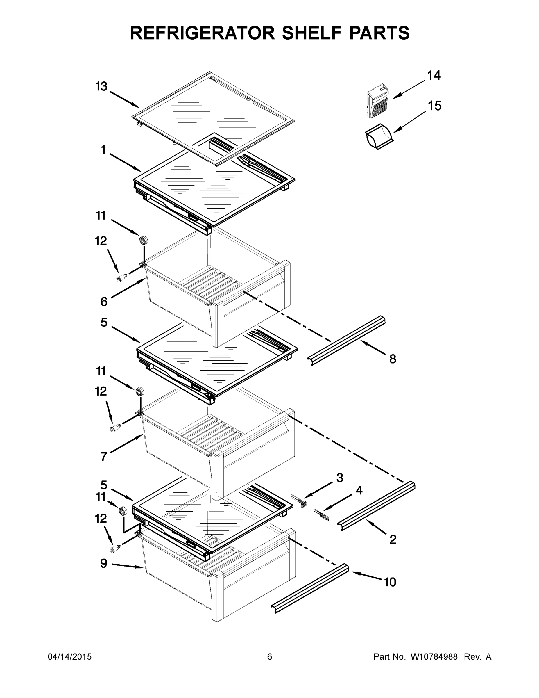 04 - REFRIGERATOR SHELF PARTS