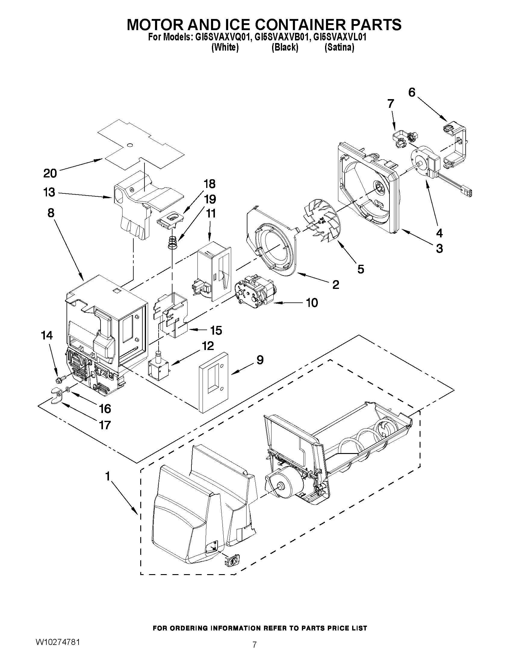 04 - MOTOR AND ICE CONTAINER PARTS