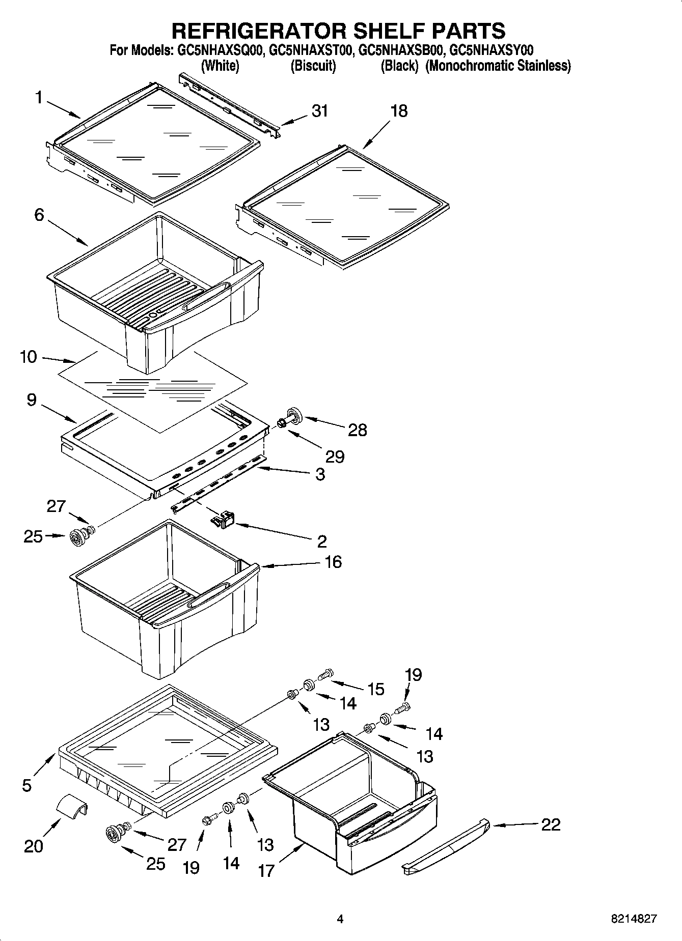03 - REFRIGERATOR SHELF PARTS