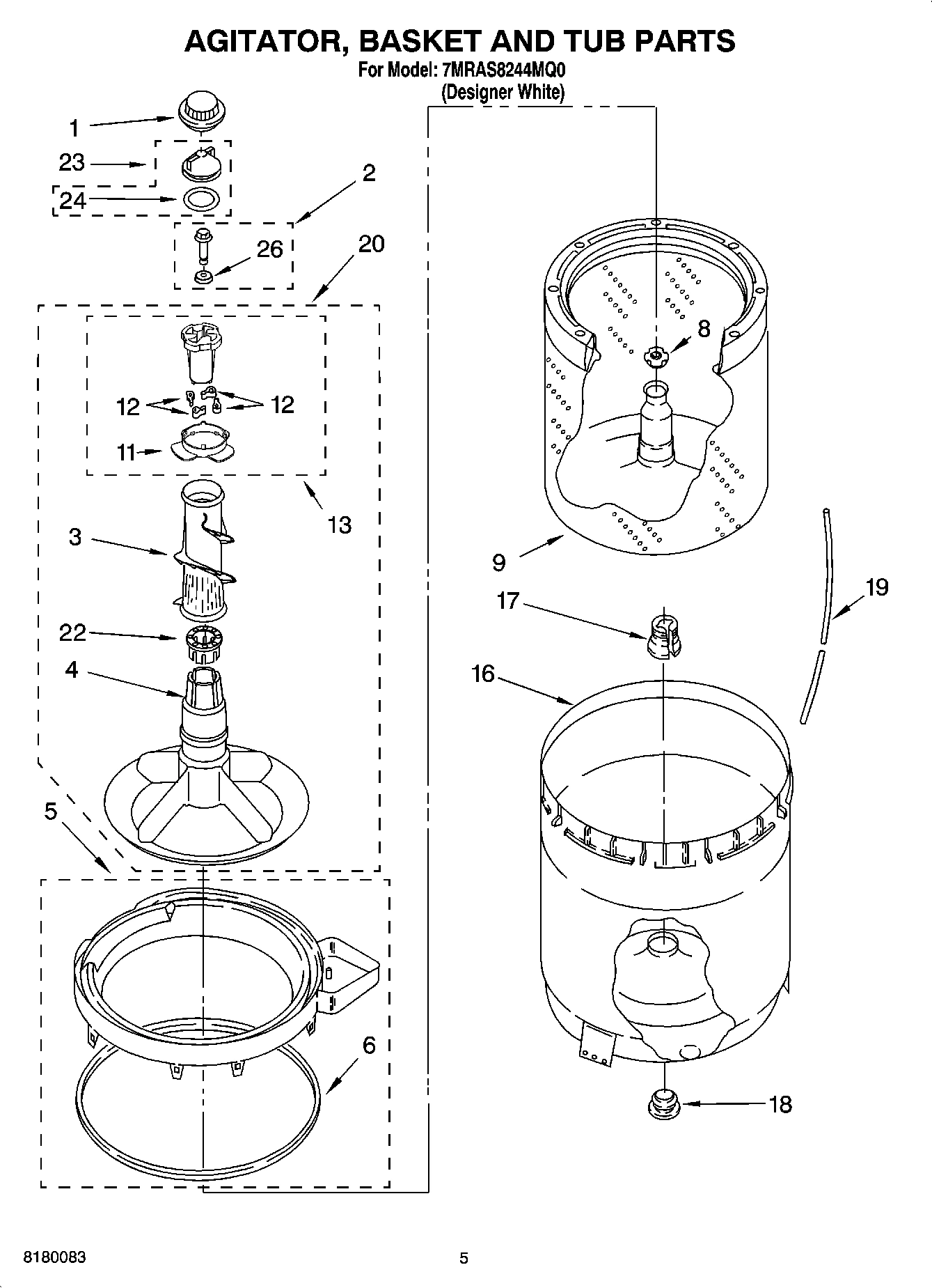 03 - AGITATOR, BASKET AND TUB PARTS