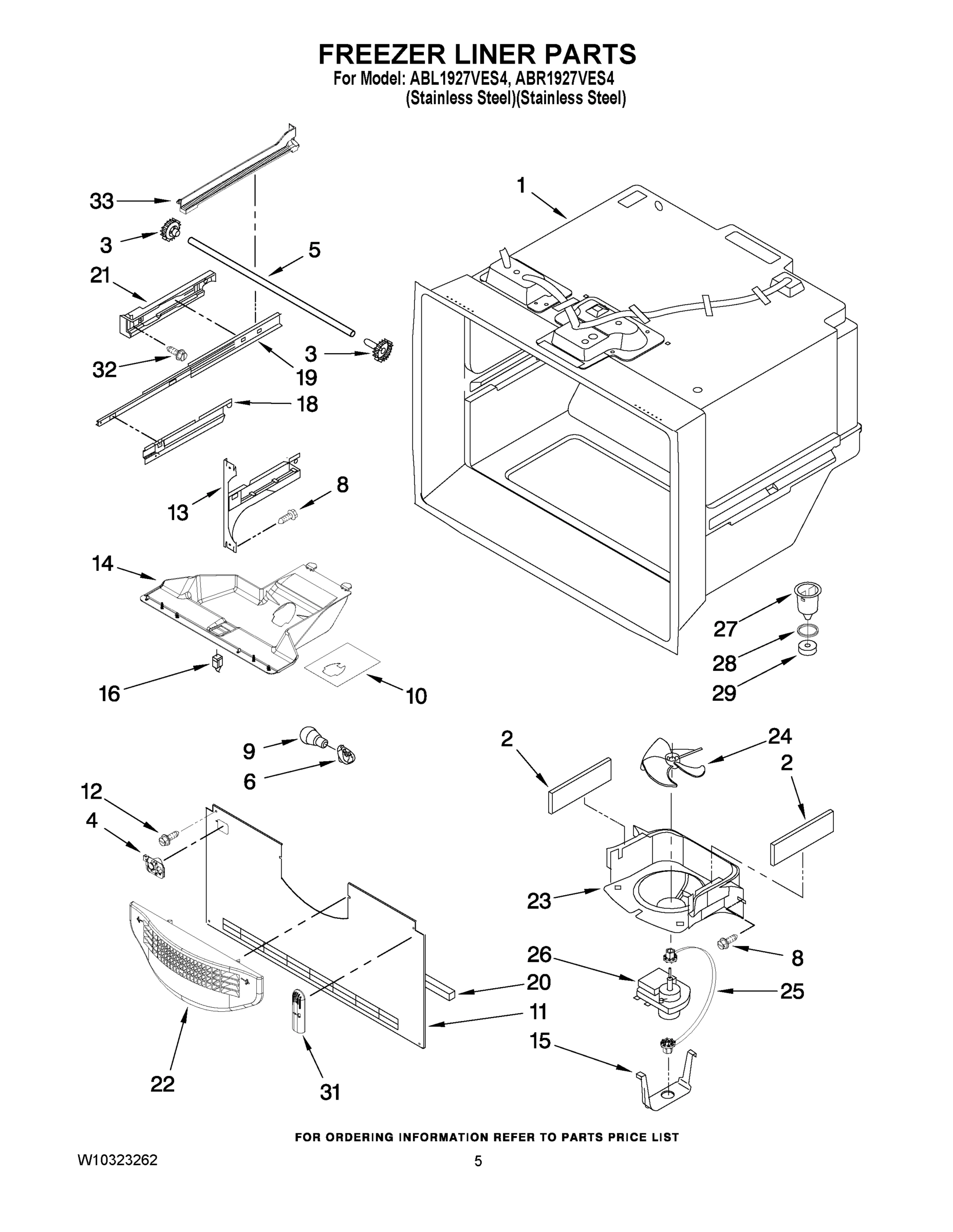 03 - FREEZER LINER PARTS
