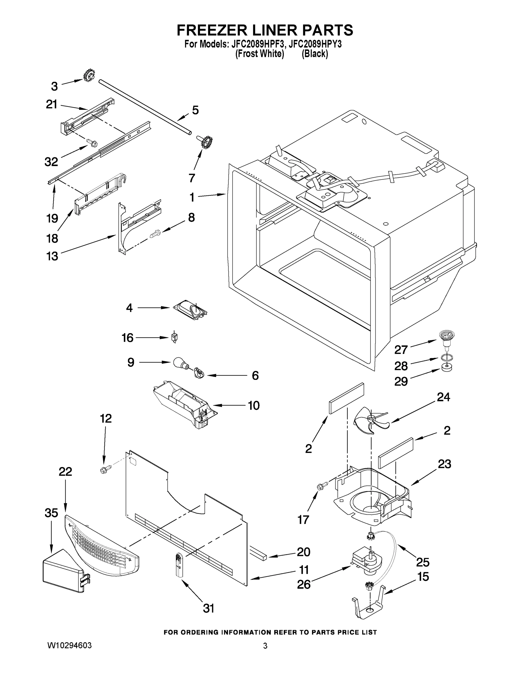 02 - FREEZER LINER PARTS